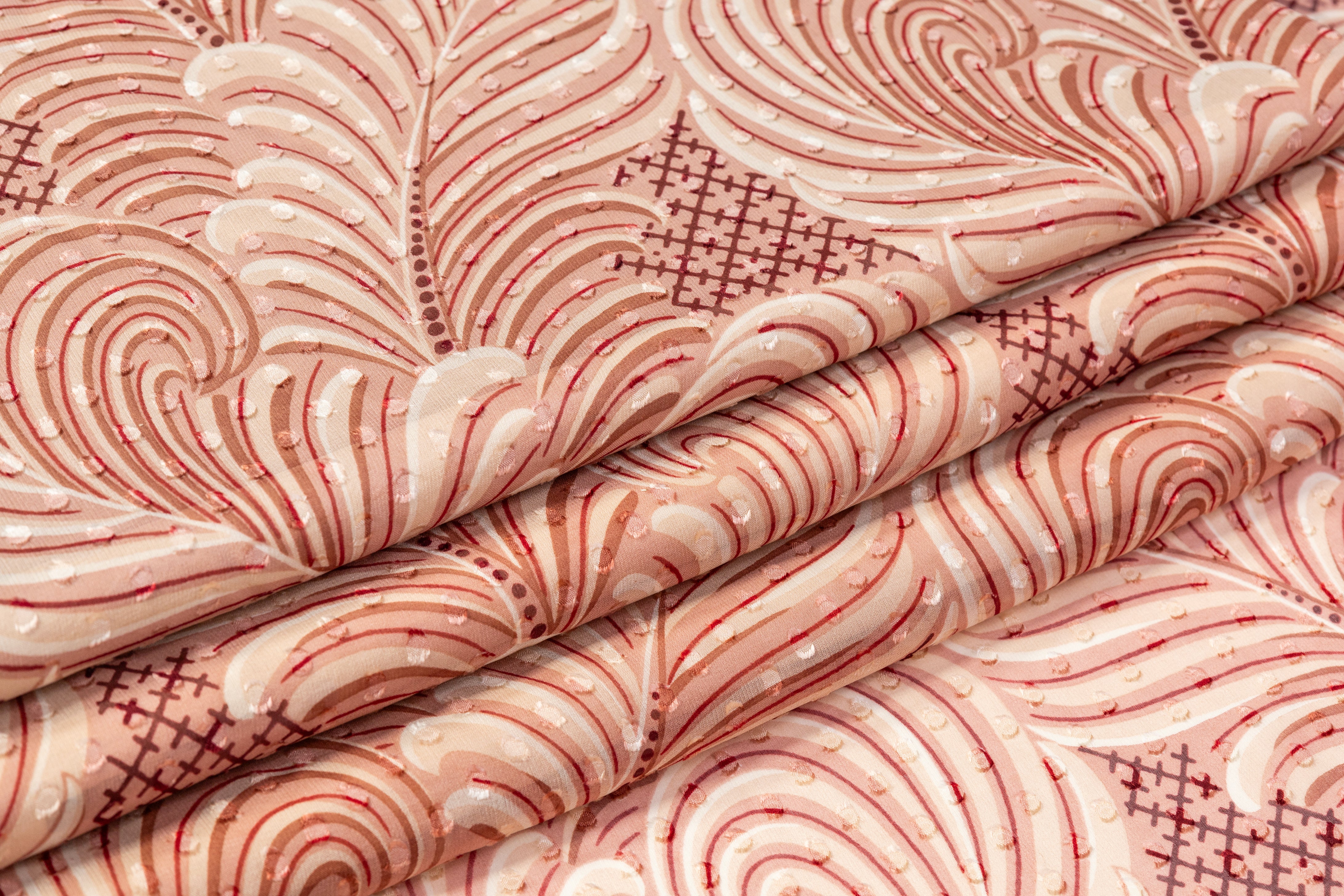 Printed Silk Fil Coupé Chiffon - Blush