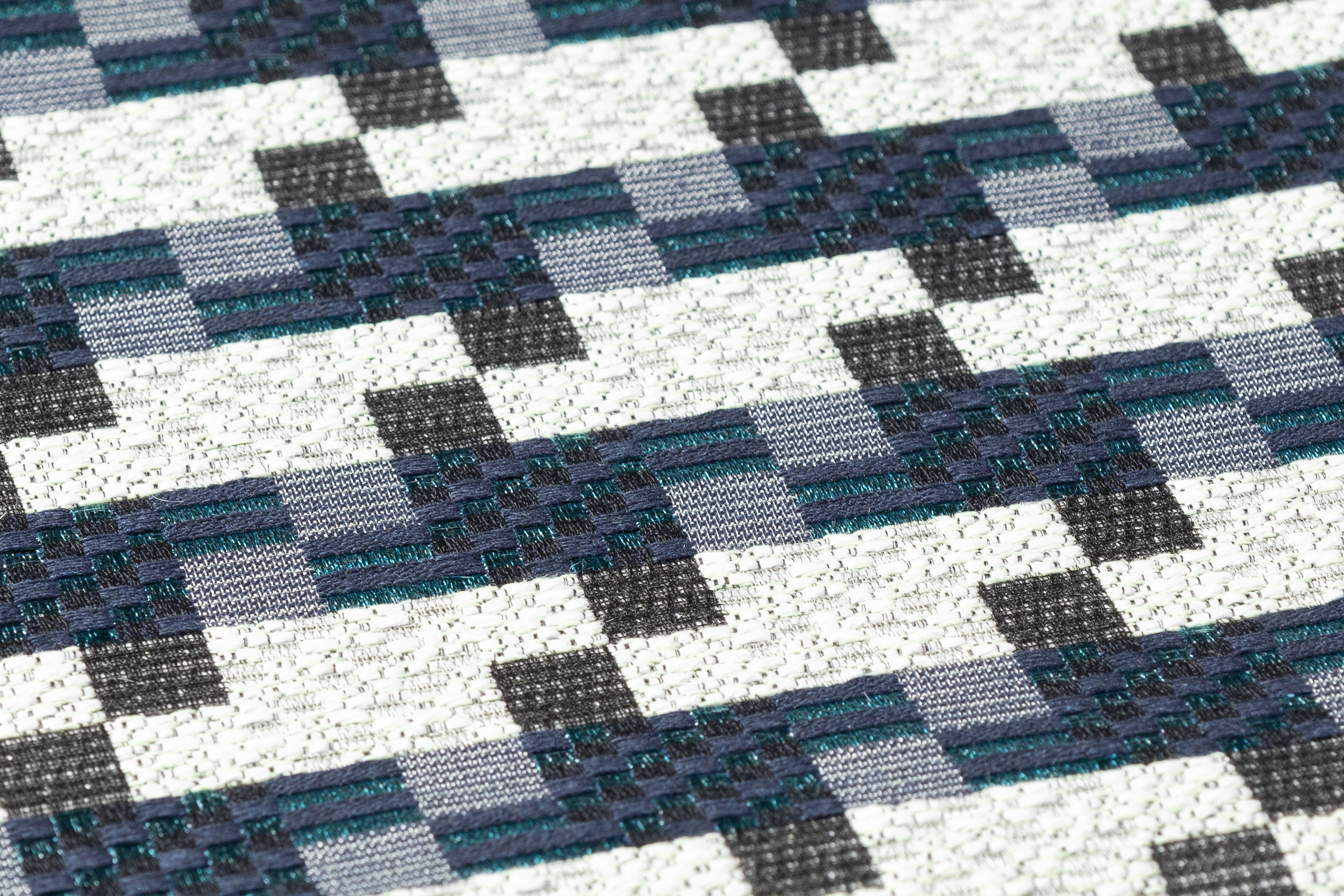 Metallic Houndstooth Italian Brocade - Blue / Gray