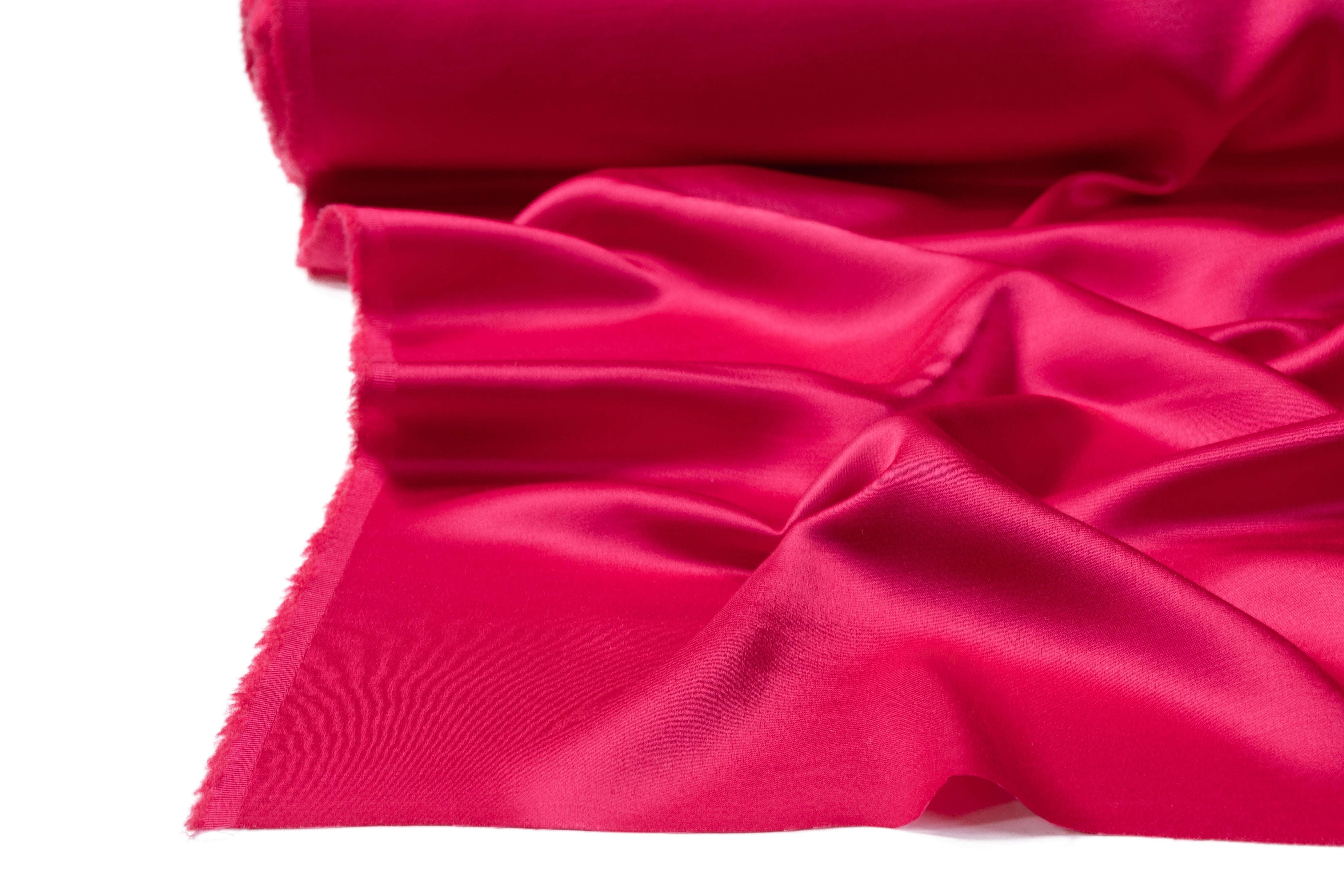 Double Faced Italian Acetate Wool Satin - Magenta