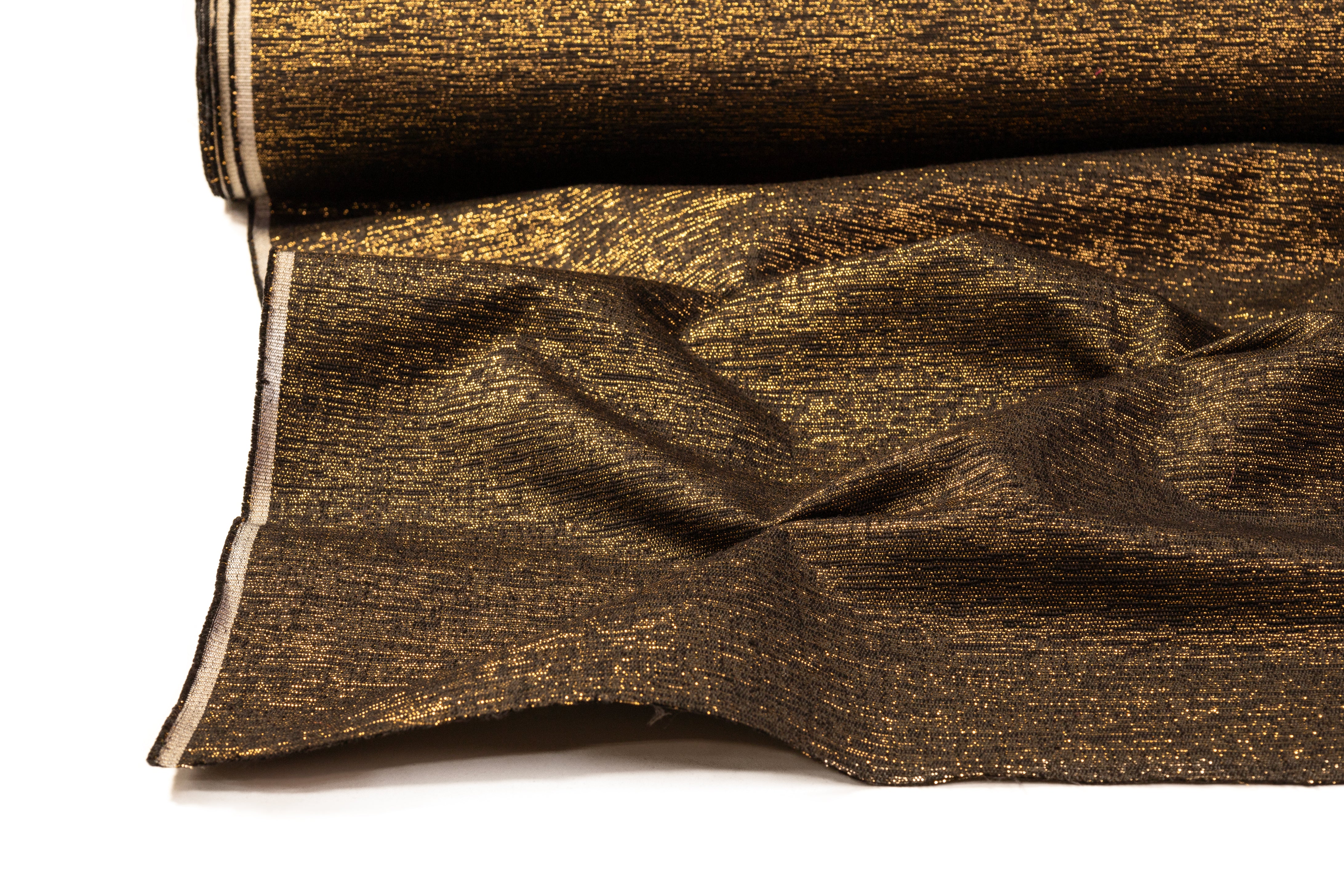 Metallic Italian Brocade - Black / Gold