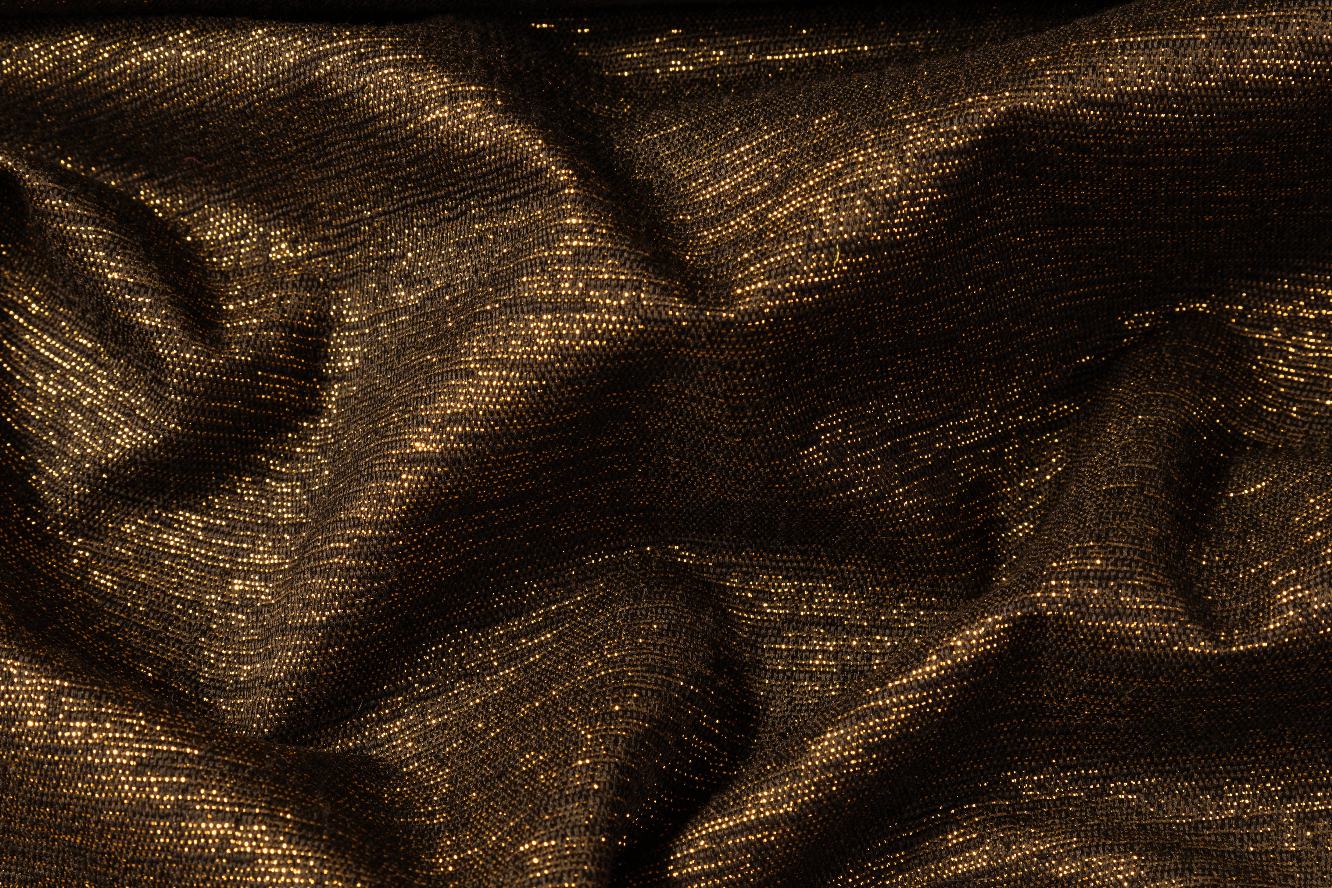 Metallic Italian Brocade - Black / Gold