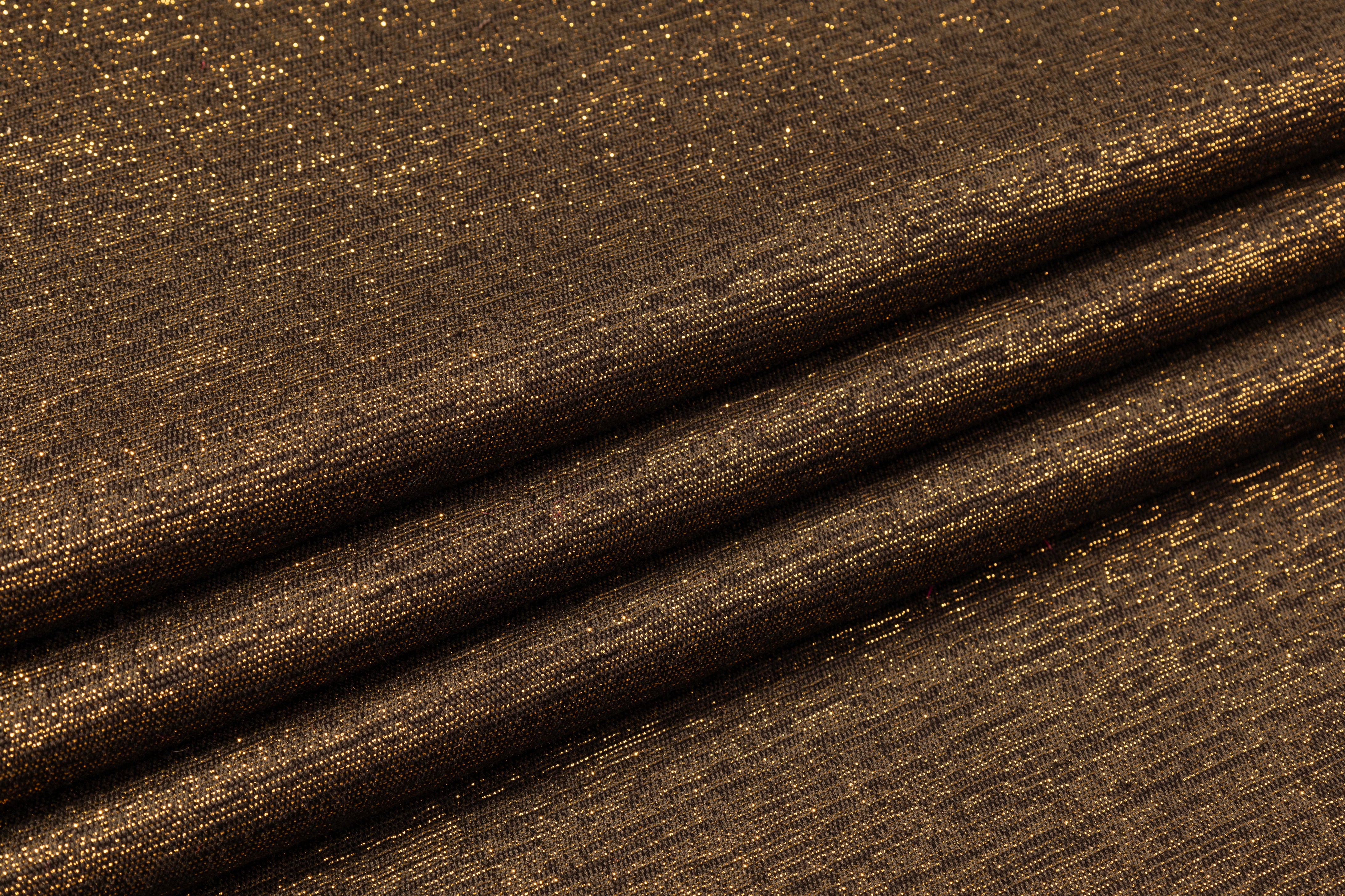 Metallic Italian Brocade - Black / Gold
