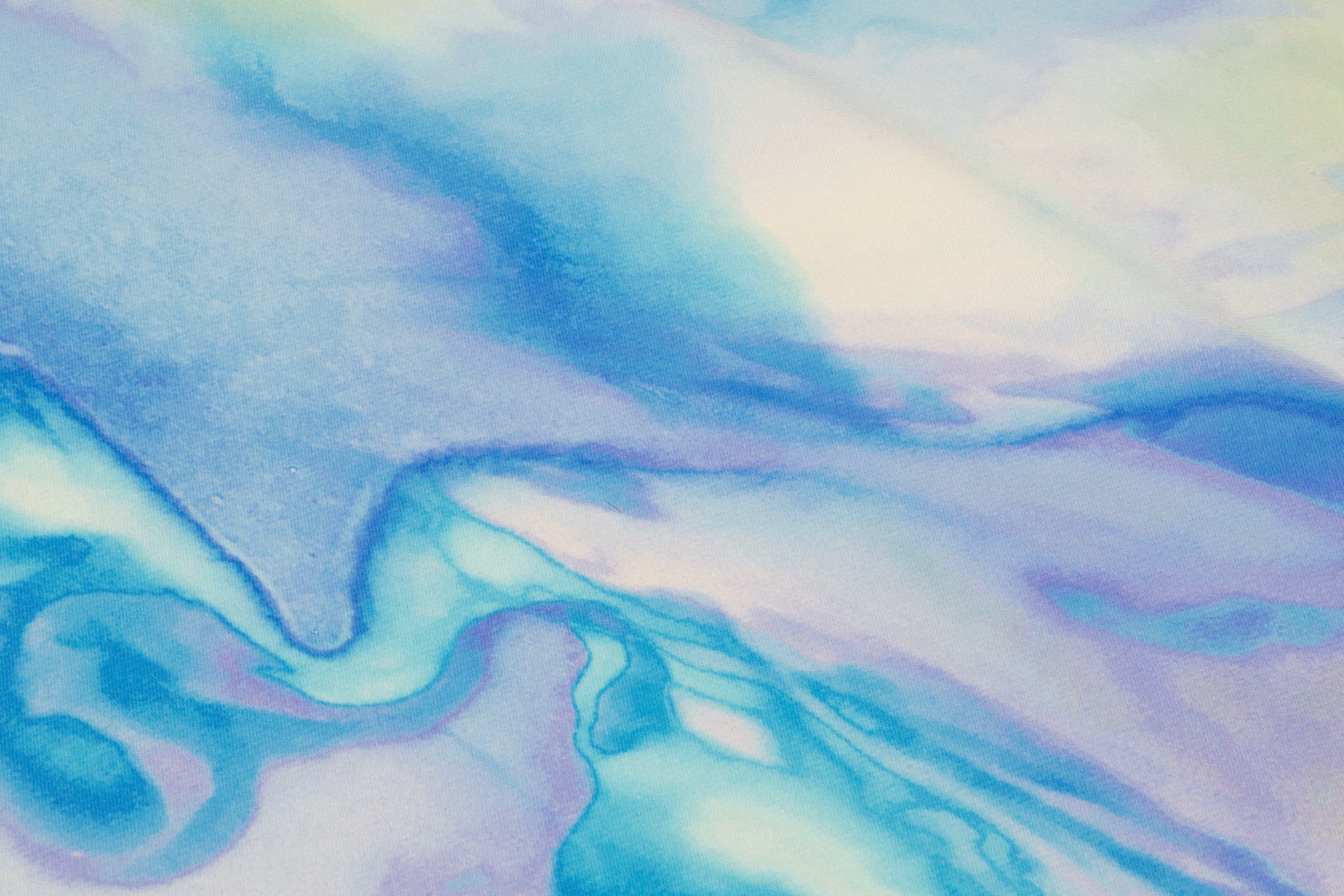 Watercolor Italian 4 Ply Silk Crepe - Blue / Lavender / Grene