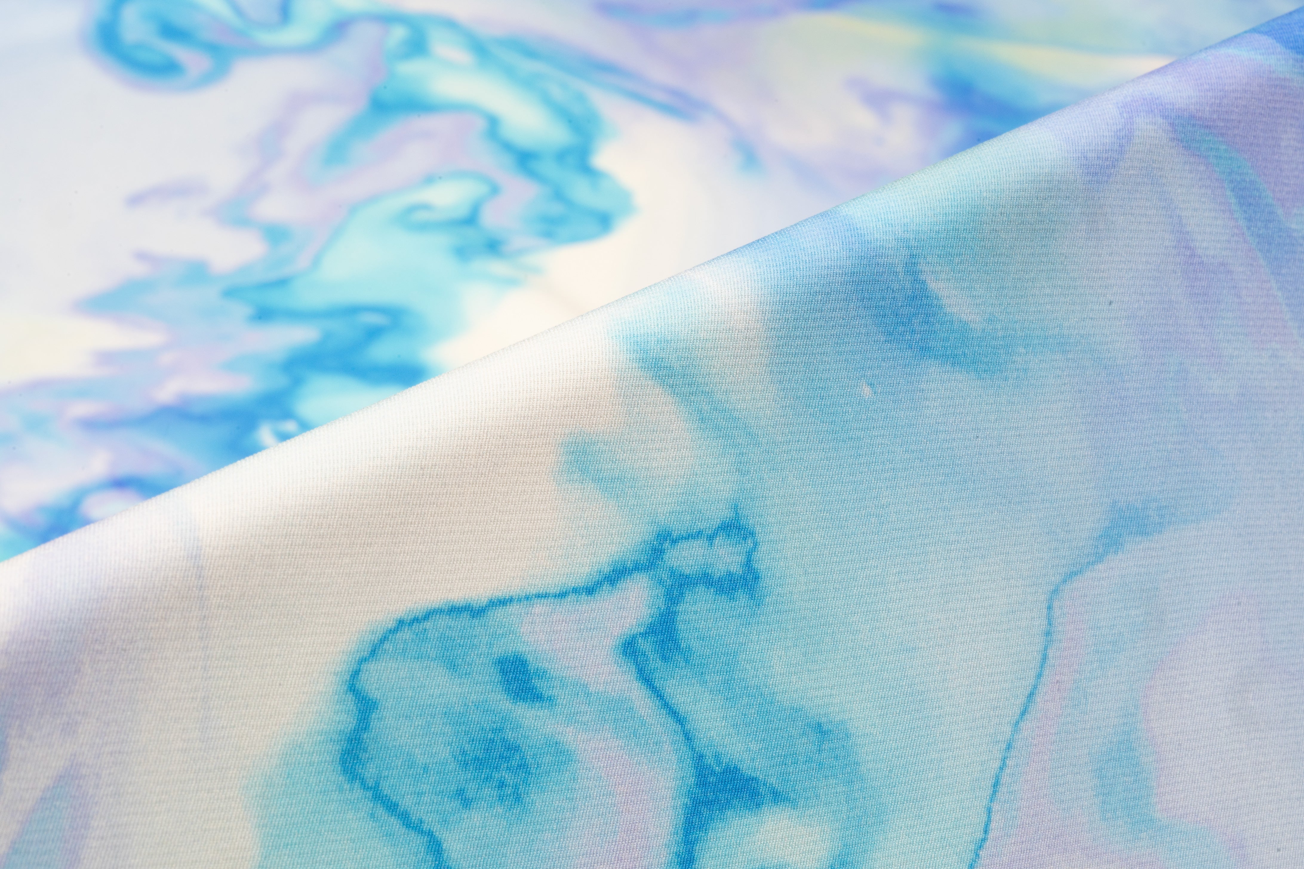 Watercolor Italian 4 Ply Silk Crepe - Blue / Lavender / Grene