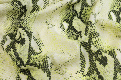 Snake Print Italian Linen - Green