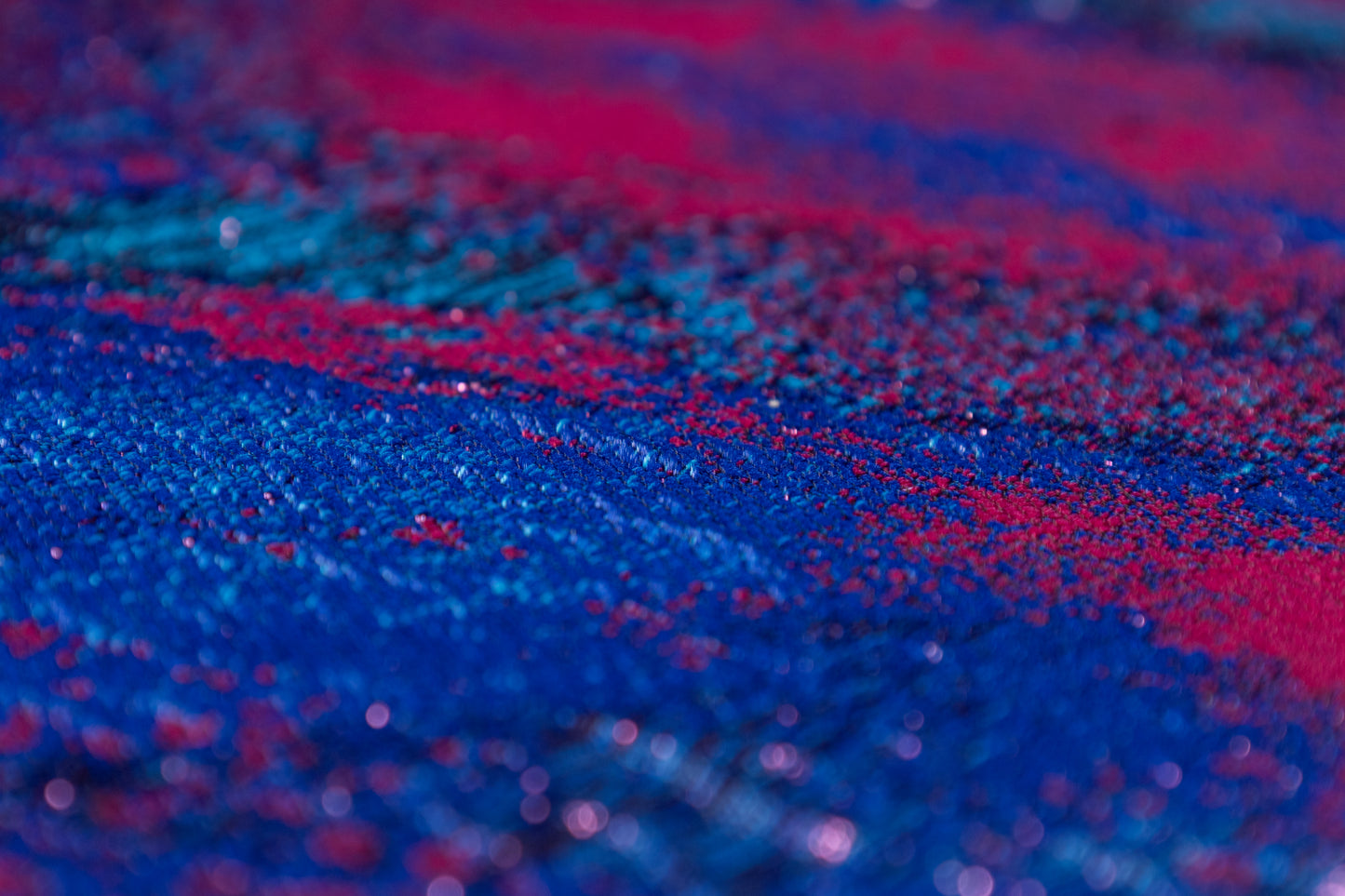Abstract Metallic Cloqué Brocade - Blue / Raspberry