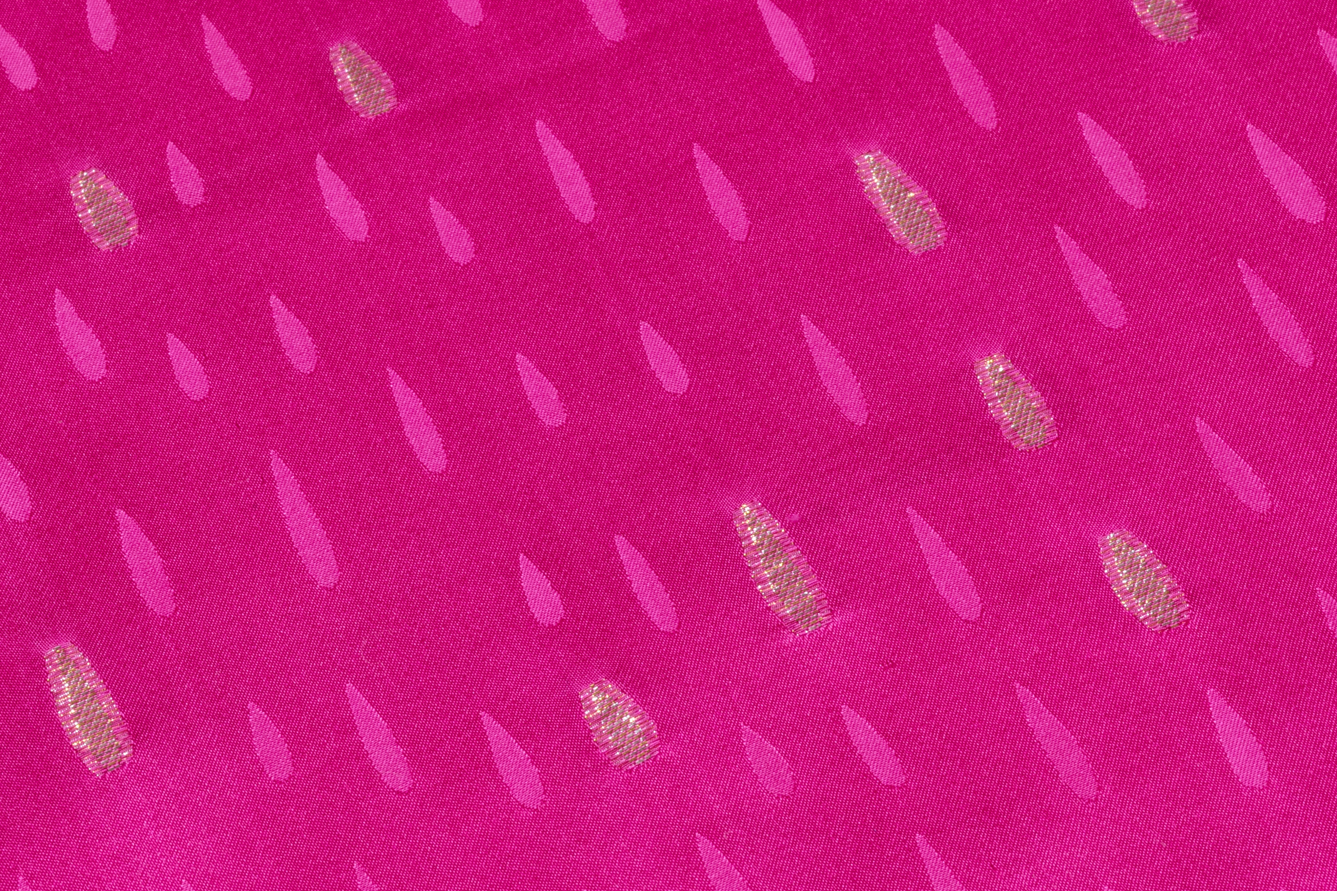 Tear Drop Metallic Italian Silk Jacquard - Fuchsia / Gold