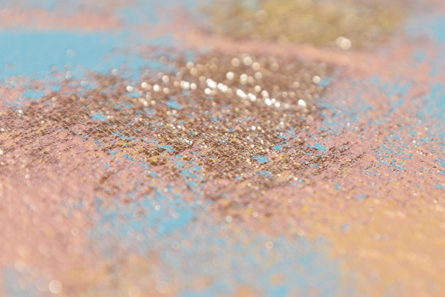 Abstract Metallic Cloqué Brocade - Peach / Blue / Gold