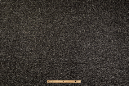 Herringbone Tweed Wool Coating - Charcoal Gray