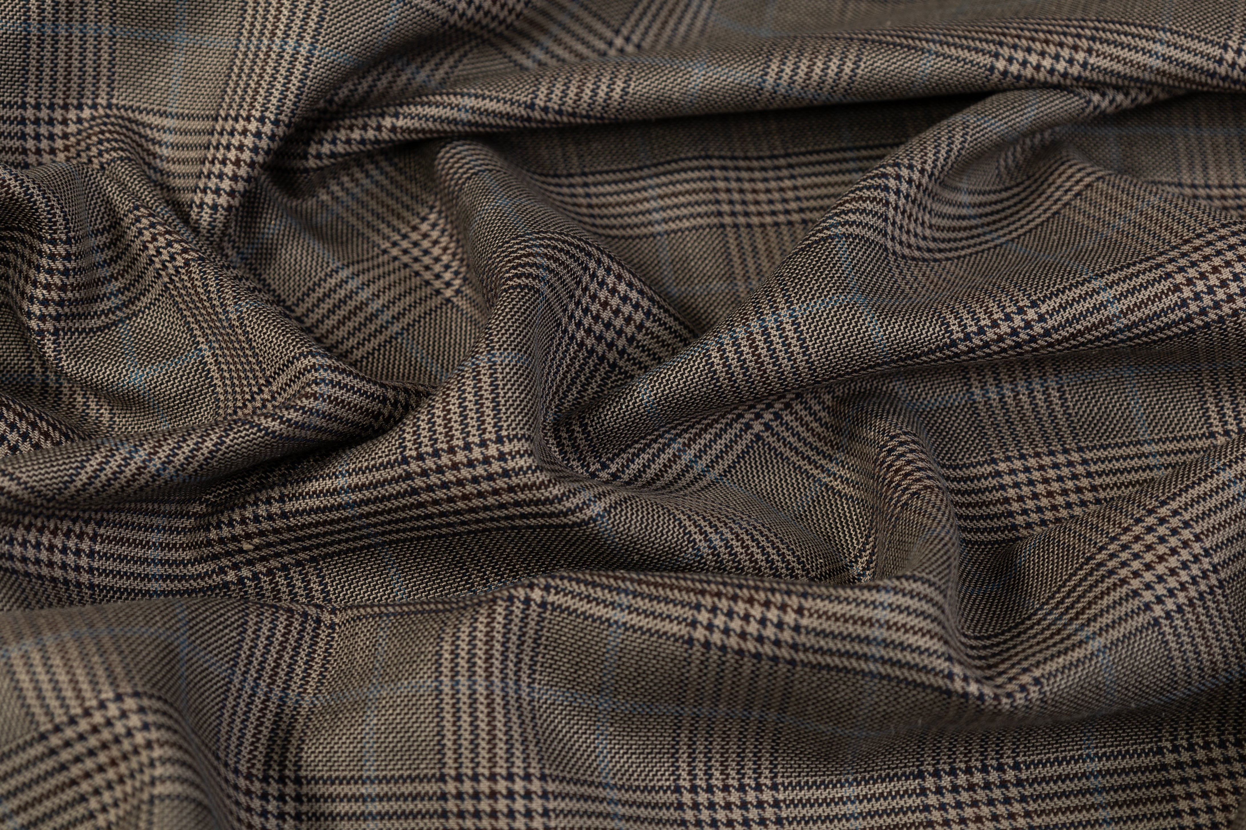 Glen Check Wool Suiting - Gray