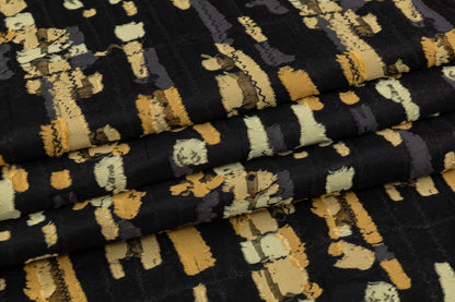 Abstract Polyester Fil Coupé - Black / Yellow