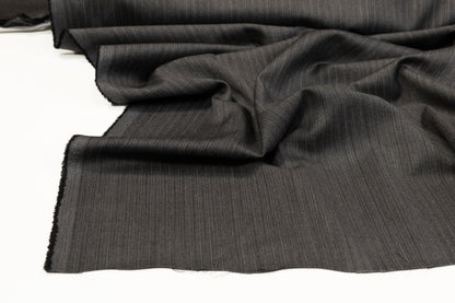 Striped Italian Wool Suiting - Gray