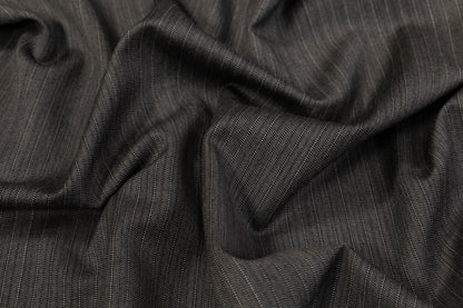 Striped Italian Wool Suiting - Gray