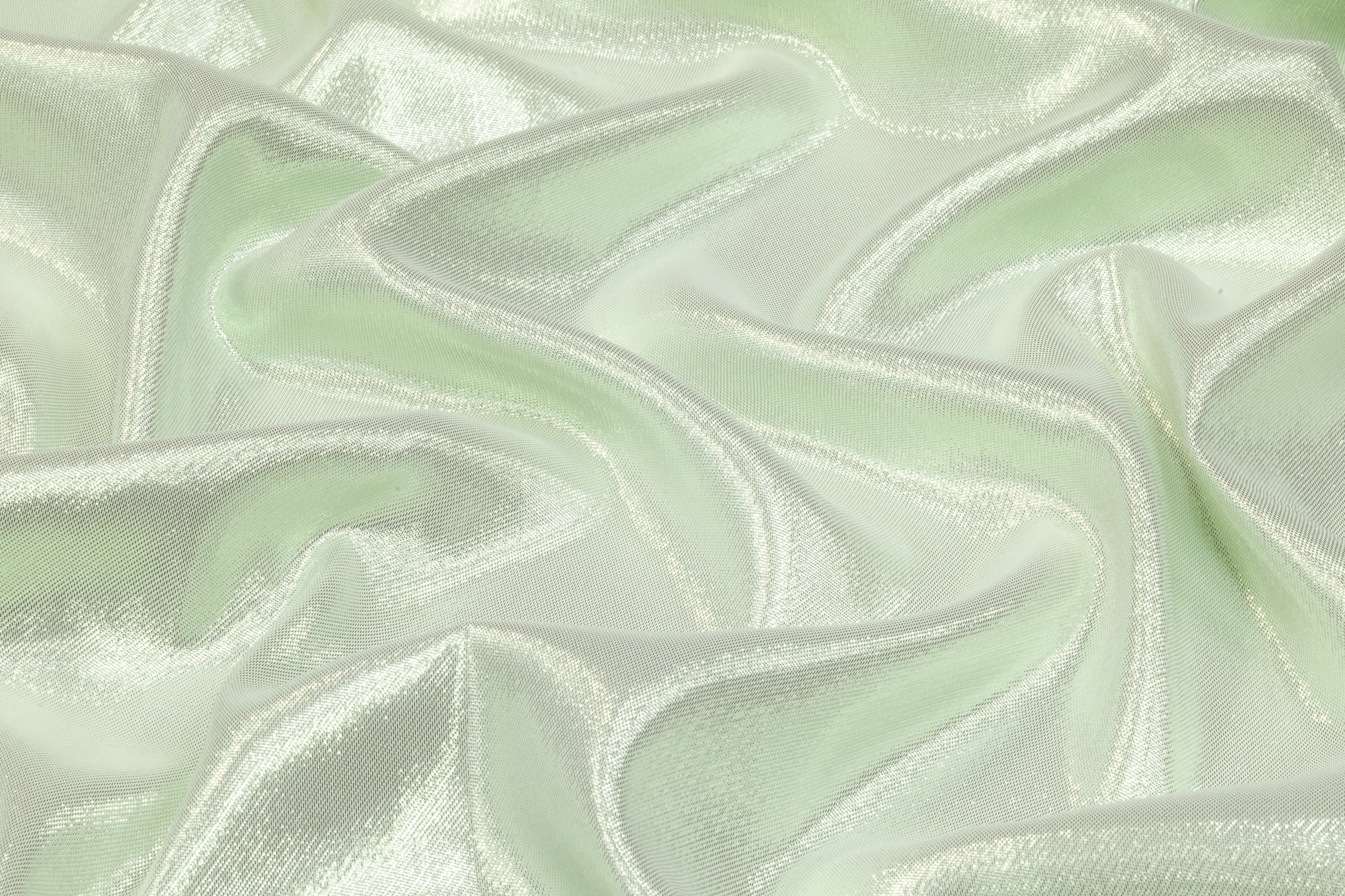 Italian Silk Lamé - Mint Green