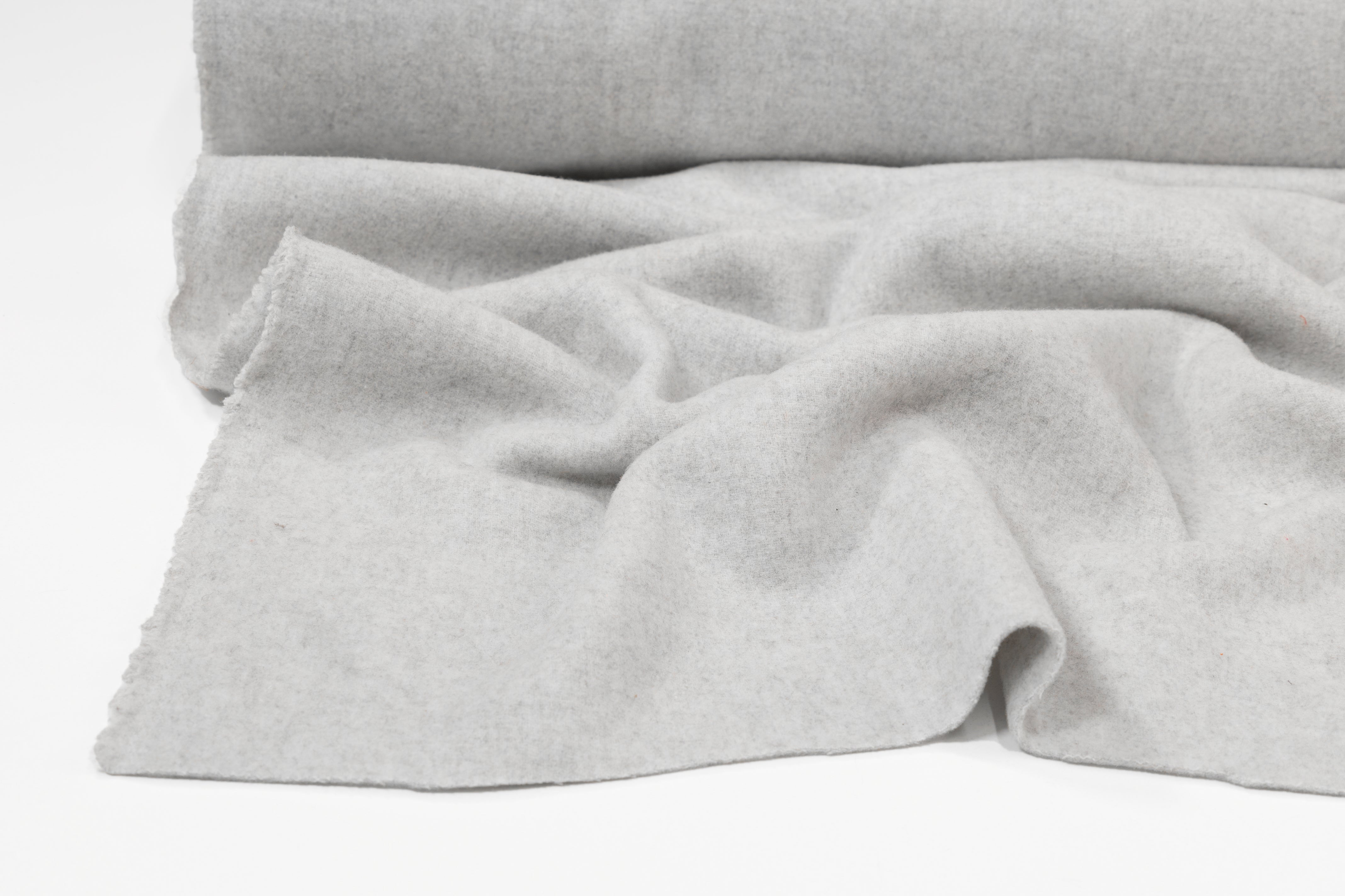 Double Faced Wool Coating - Heather Gray