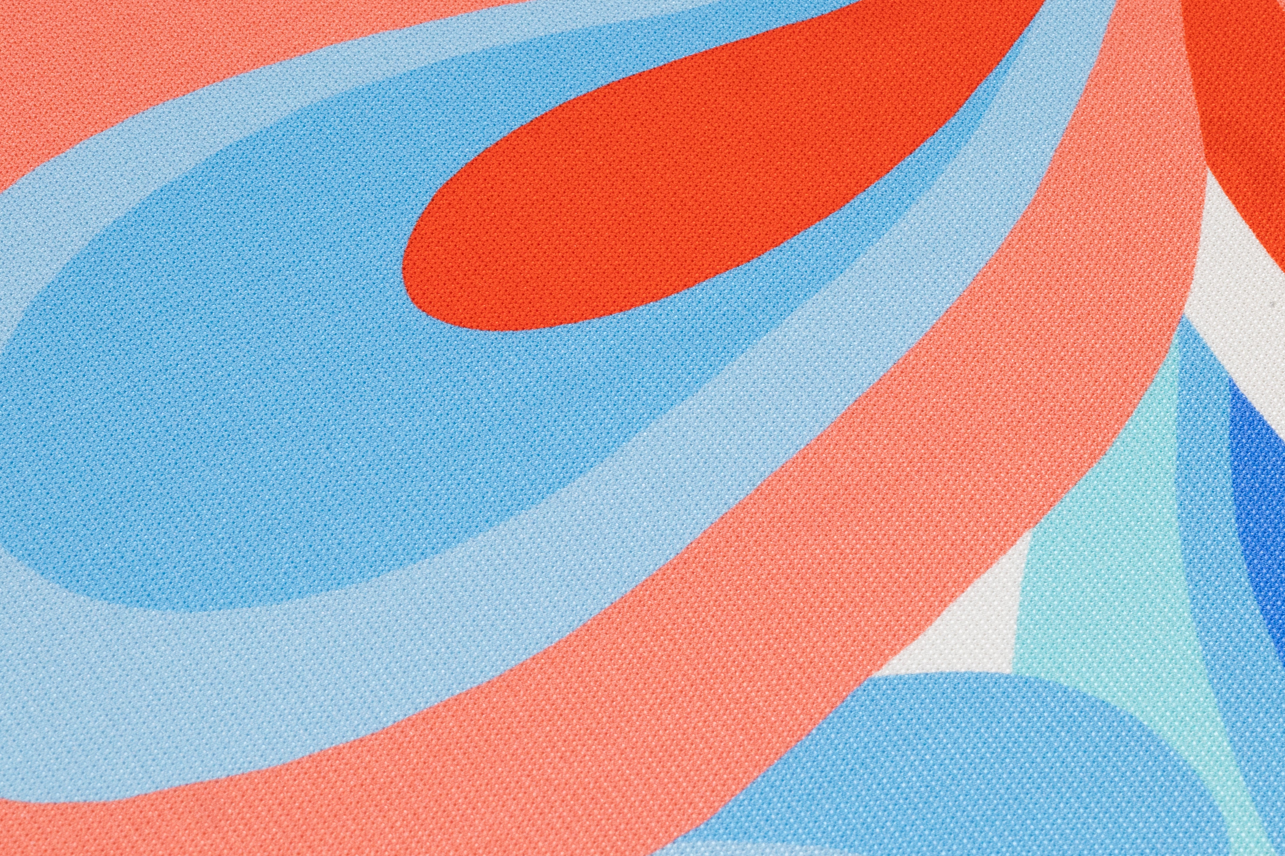 Abstract Italian Silk Marquisette - Blue / Red