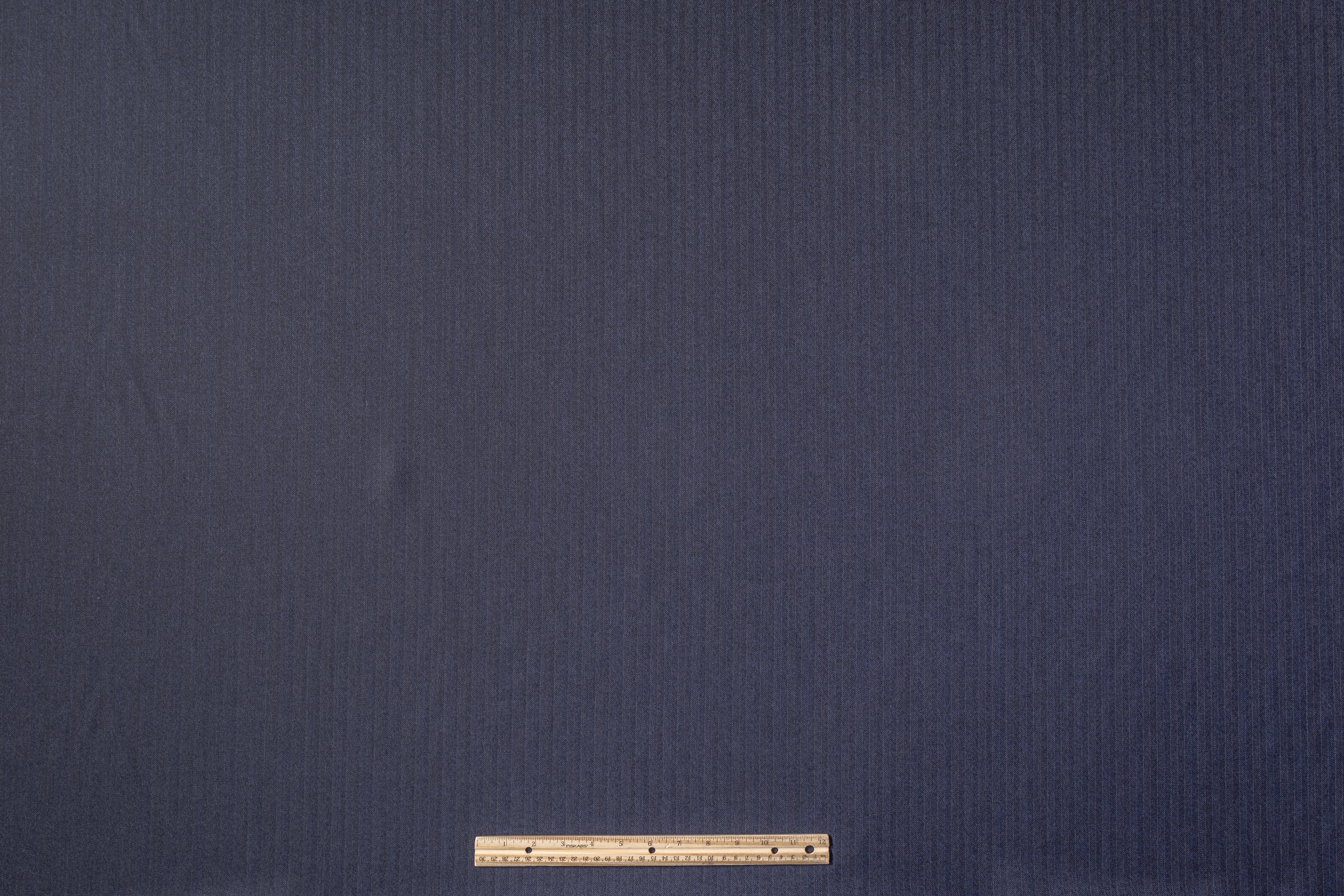 Reid Taylor - Striped Herringbone Wool Suiting - Blue