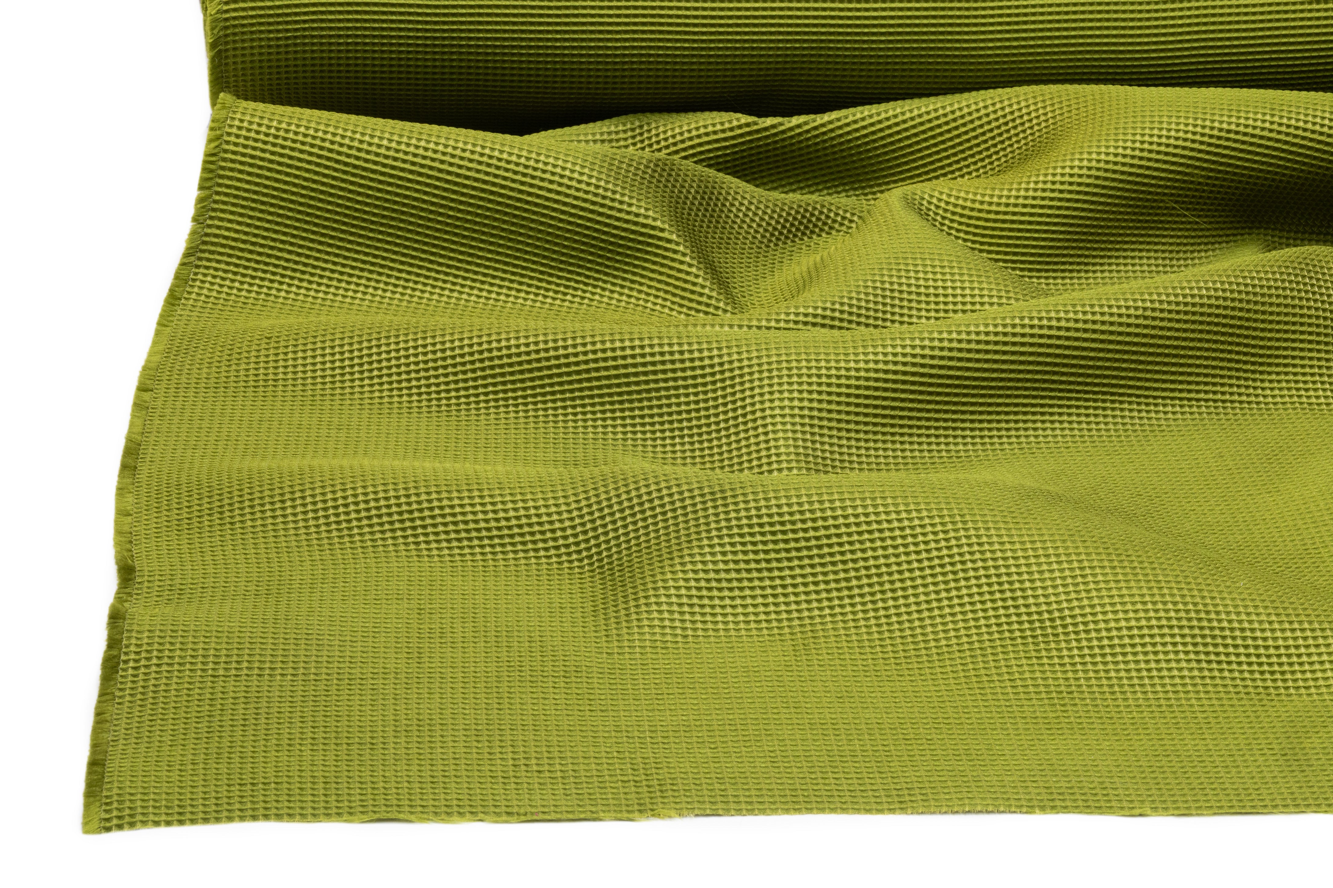 Textured Italian Silk Blend Brocade - Green