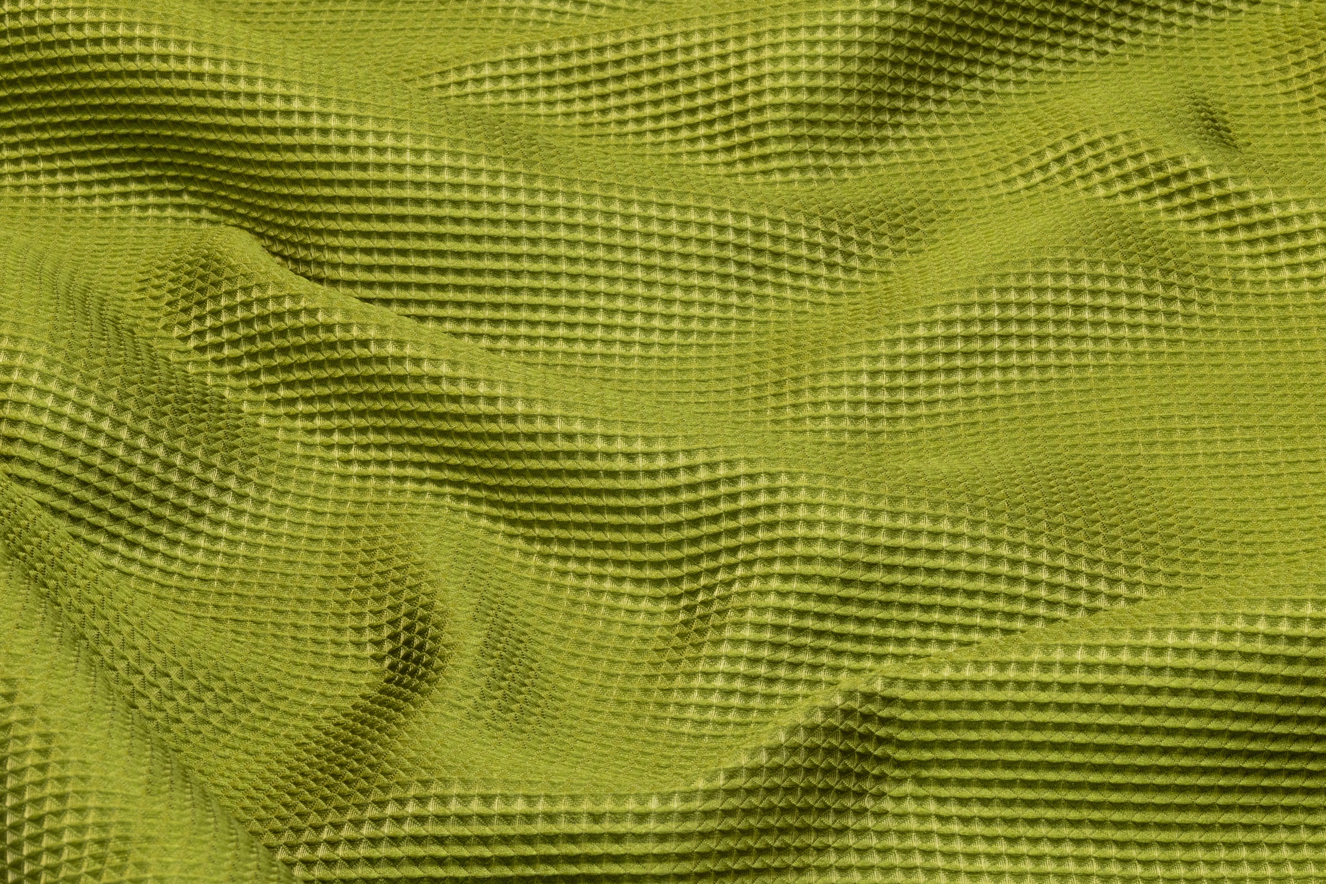 Textured Italian Silk Blend Brocade - Green