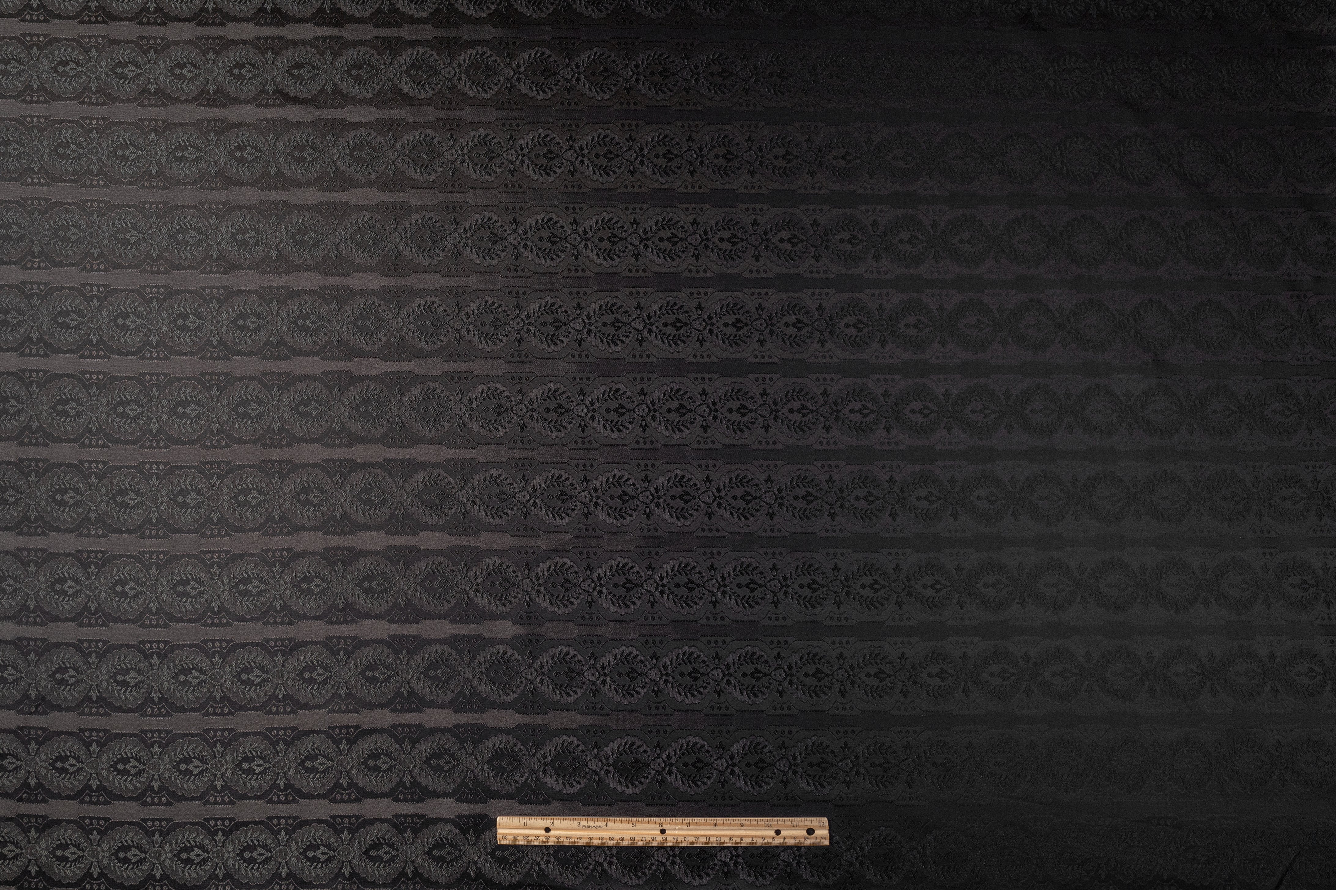 Medallion Italian Silk Blend Brocade - Black