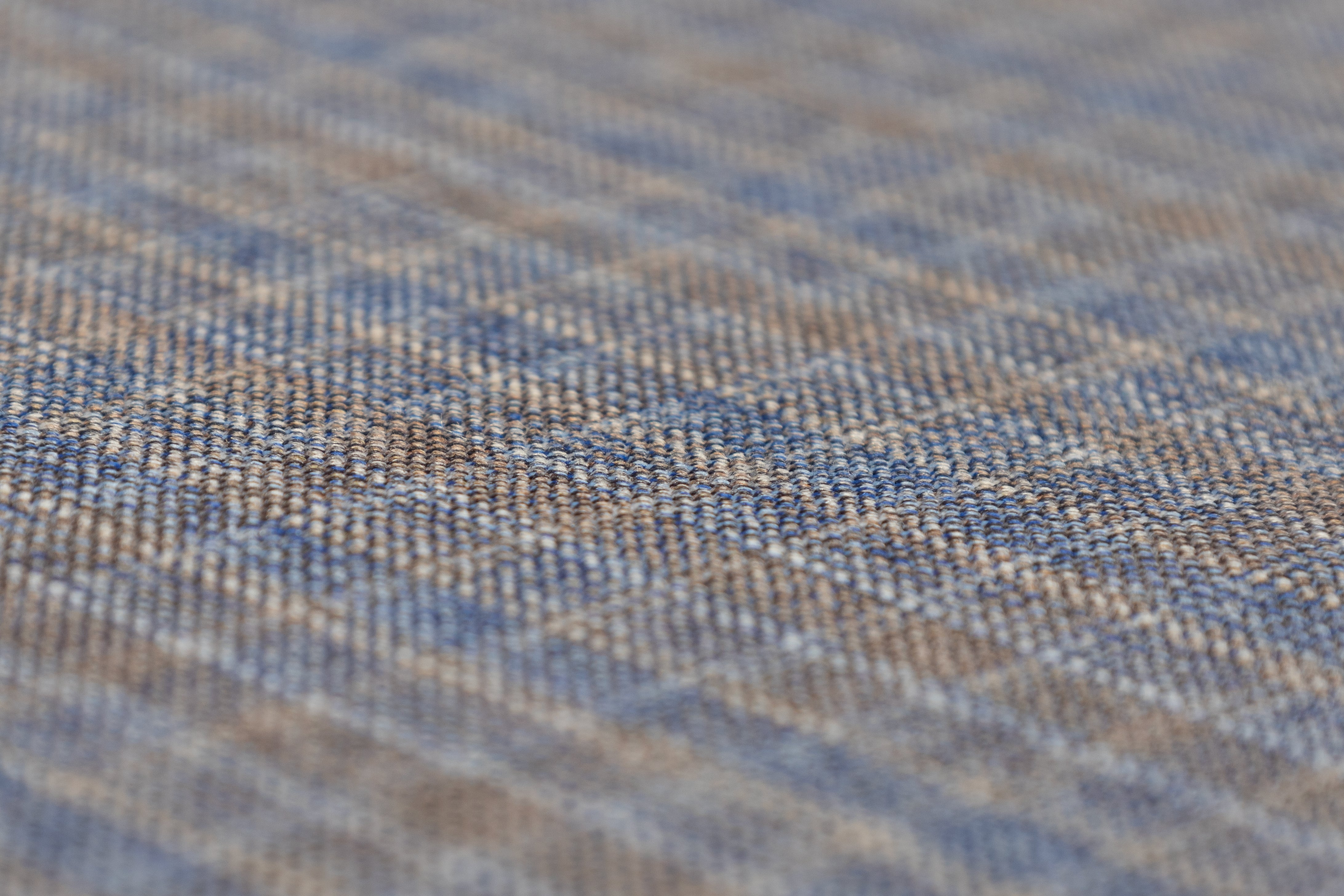 Checked Italian Wool Suiting - Blue / Taupe