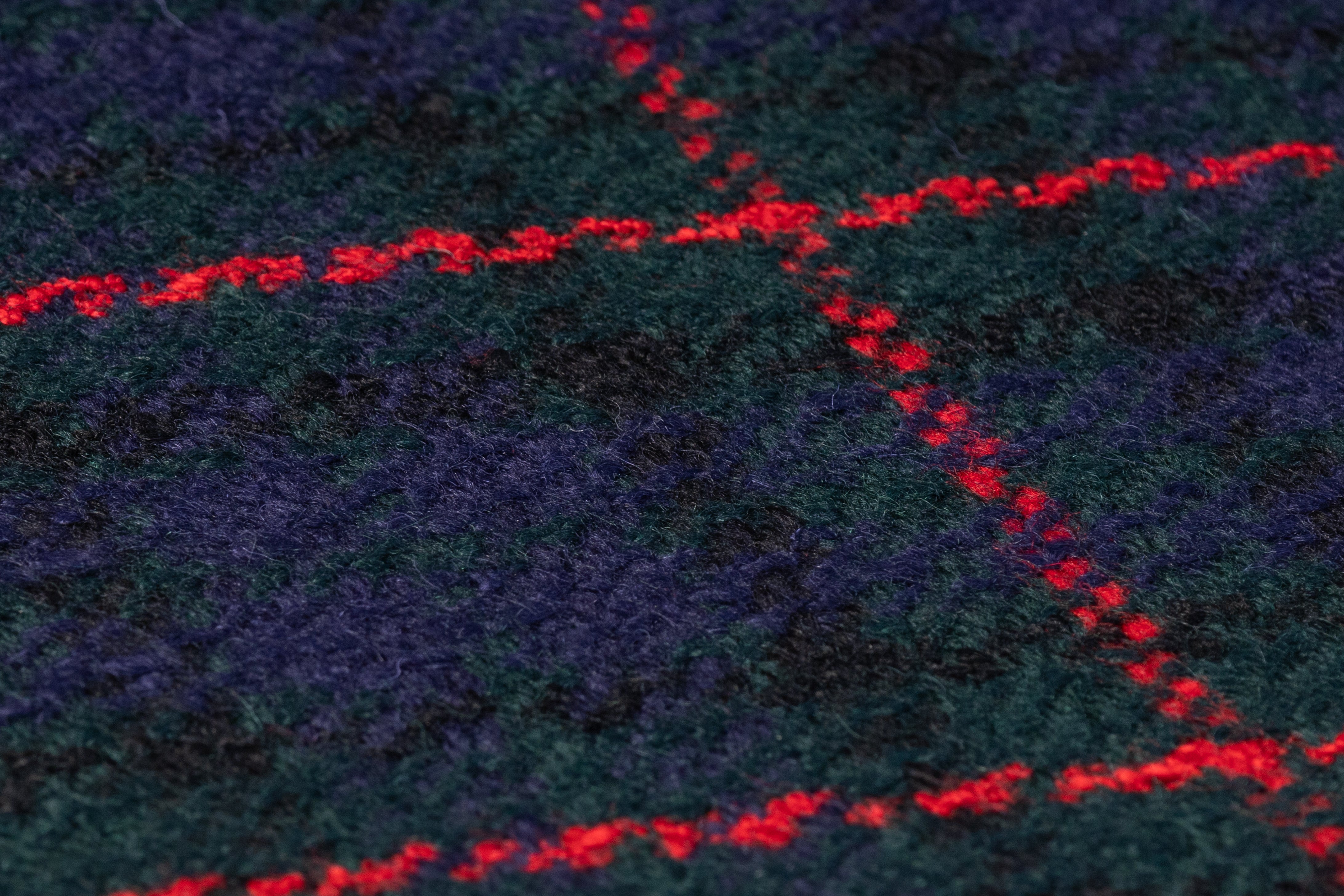 Checked Italian Wool Coating - Green / Navy / Red