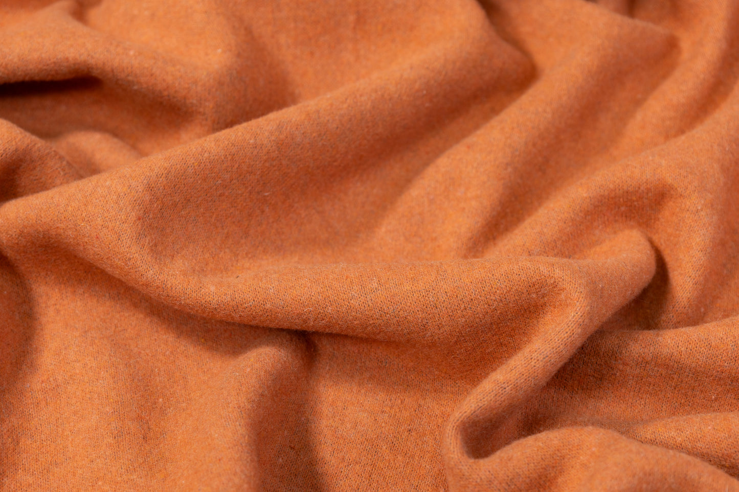 Double Faced Wool Sweater Knit - Orange / Brown