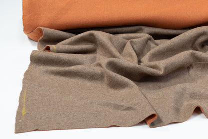 Double Faced Wool Sweater Knit - Orange / Brown