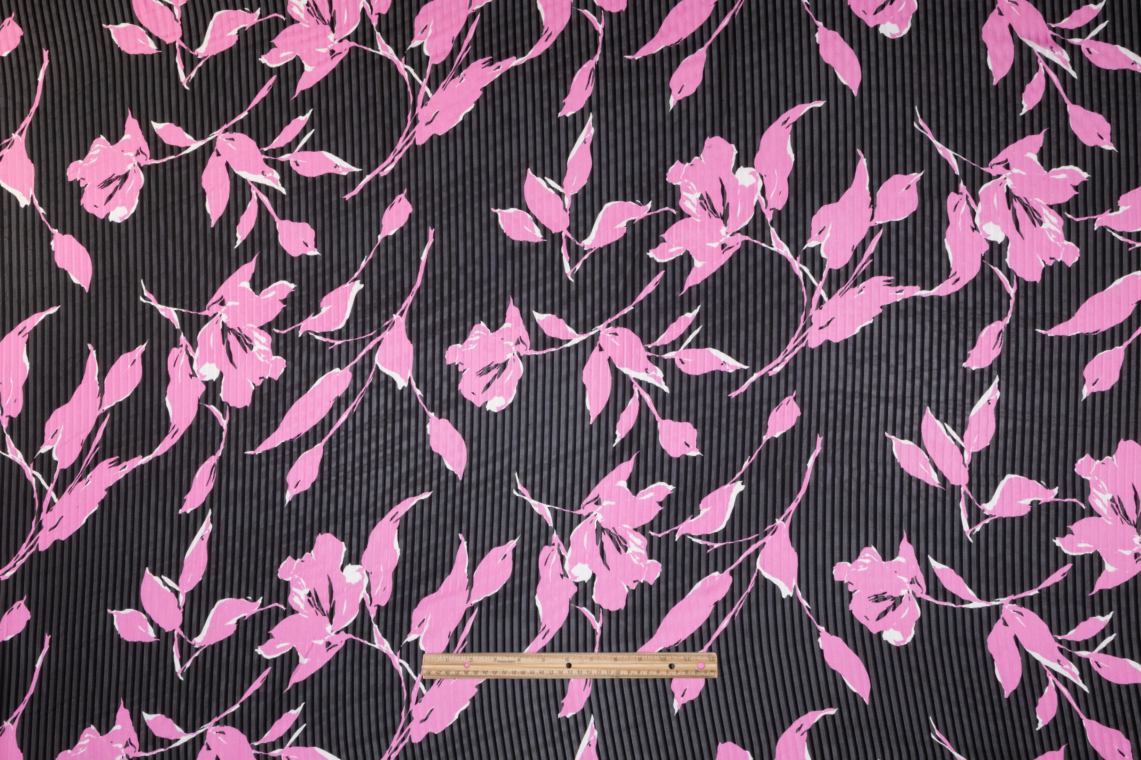 Emanuel Ungaro - Floral Silk Chiffon Burnout - Black / Pink