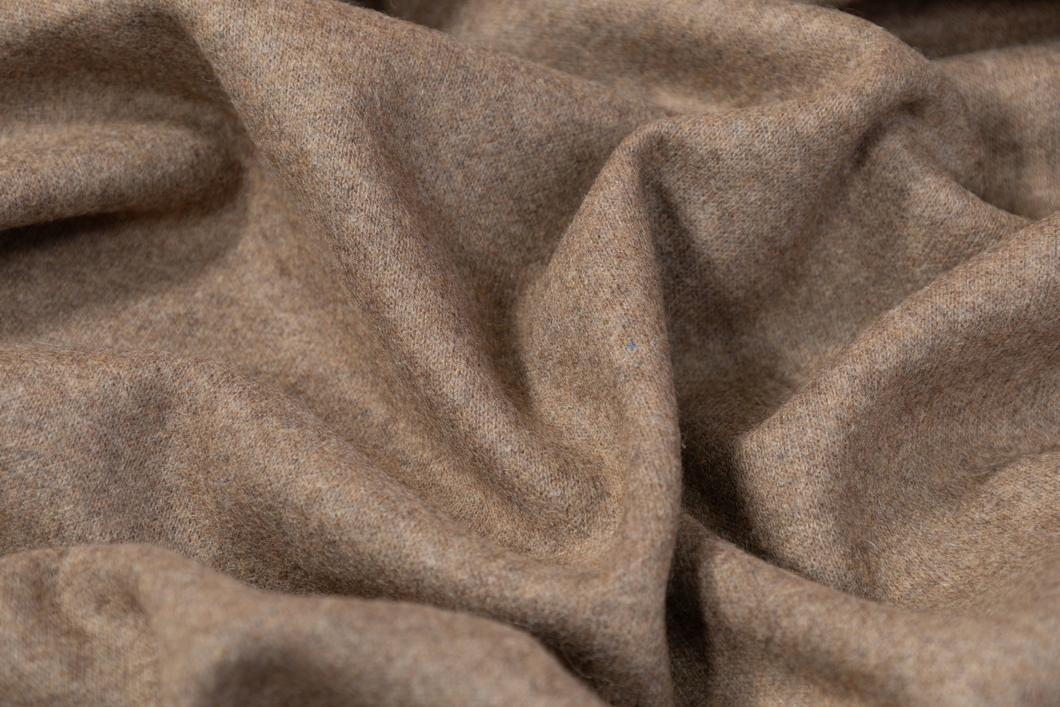 Double Faced Wool Sweater Knit - Orange / Brown