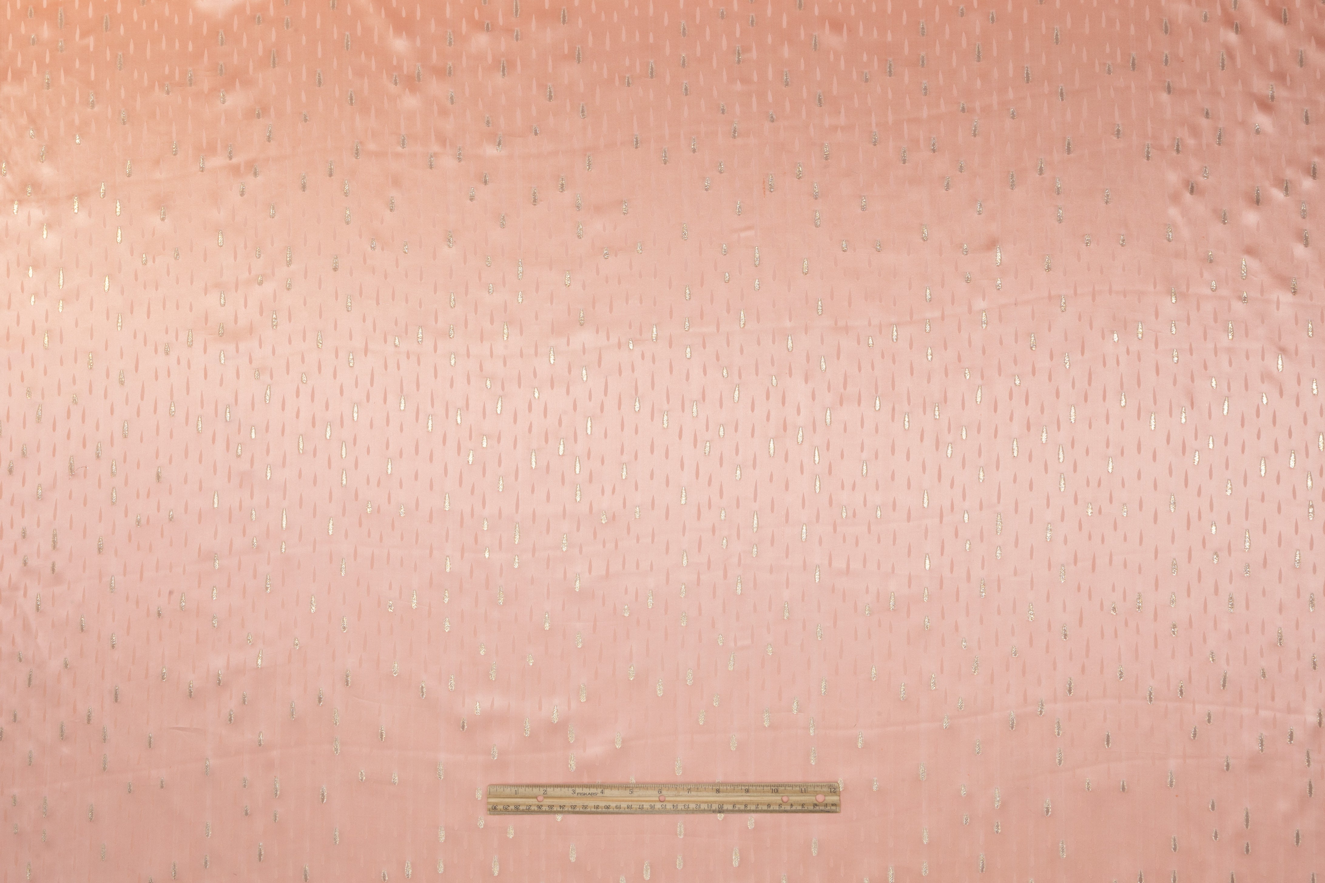 Tear Drop Metallic Italian Silk Jacquard - Blush / Gold