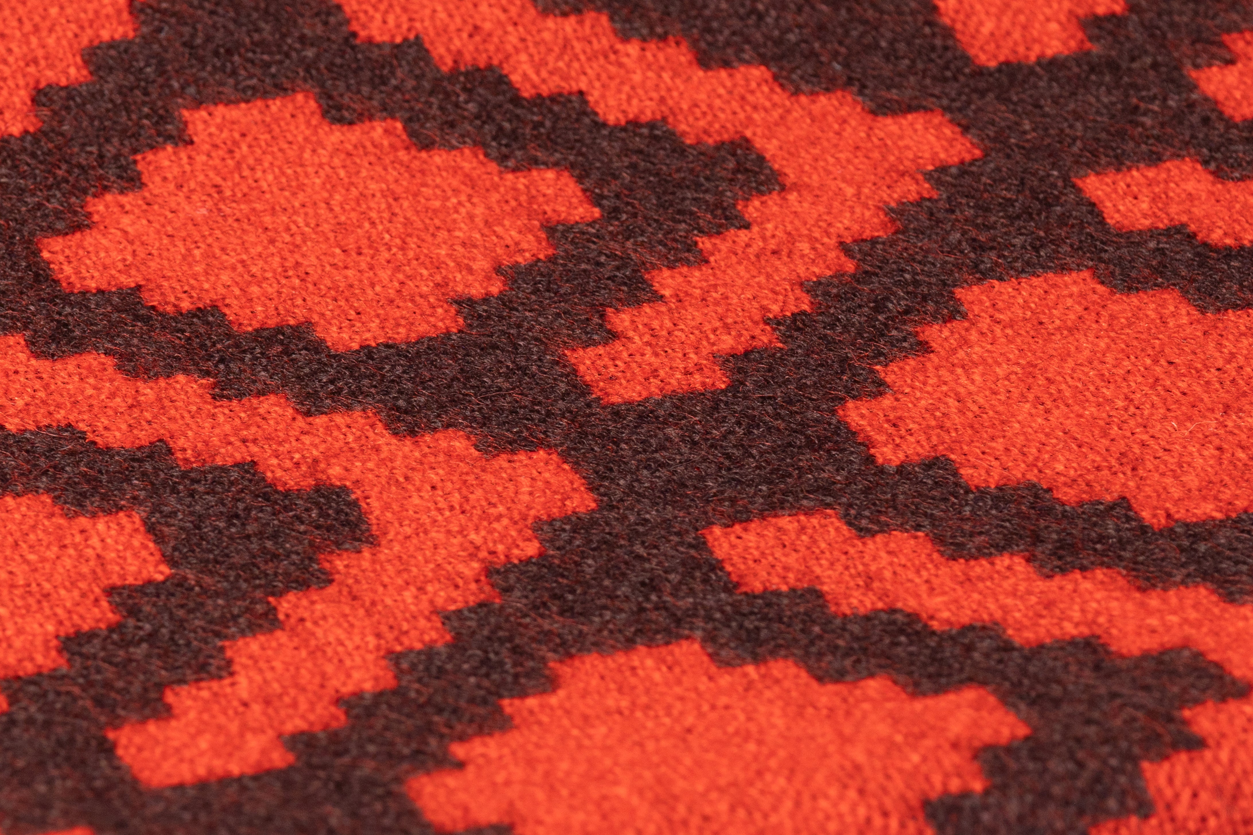 Geometric Italian Wool - Burnt Orange / Brown