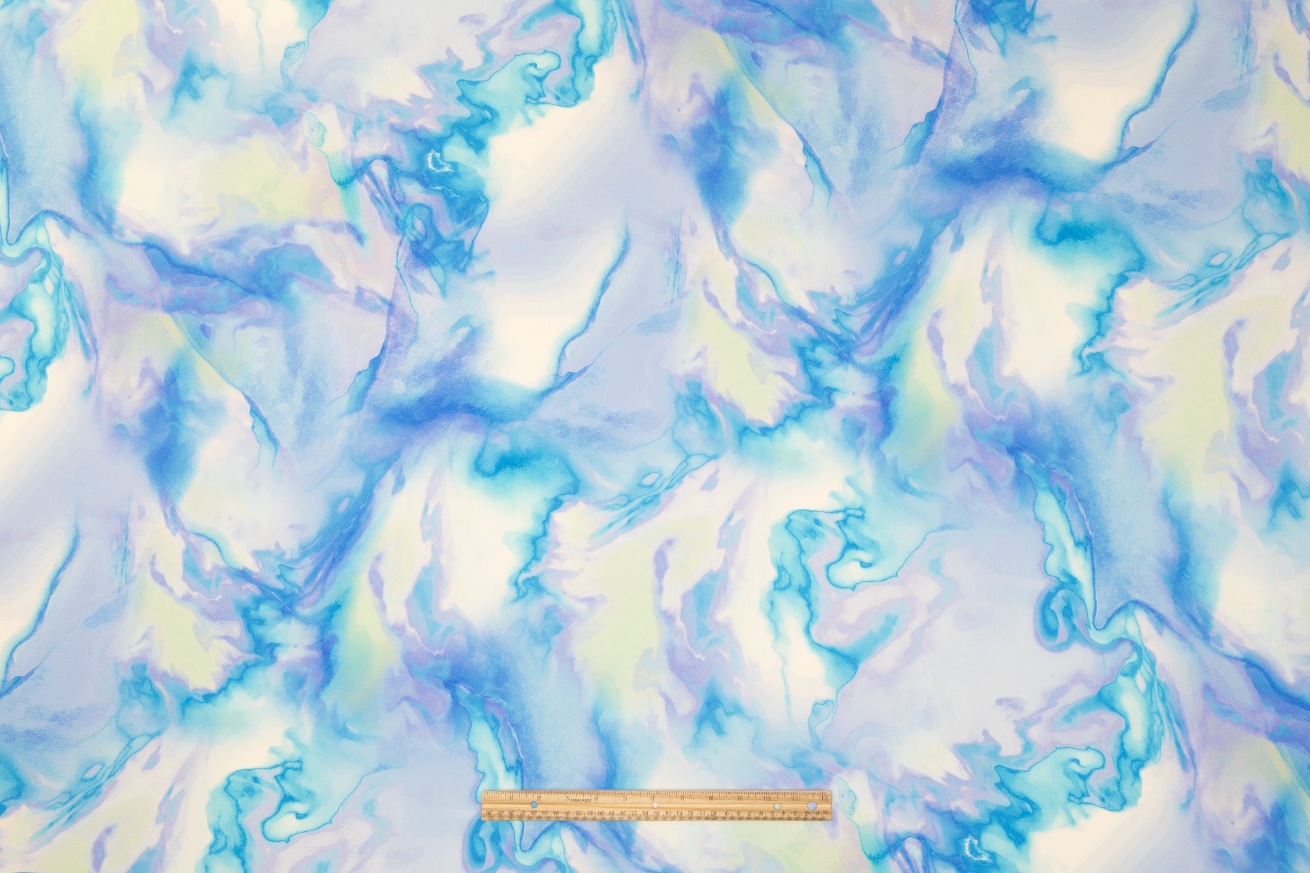 Watercolor Italian 4 Ply Silk Crepe - Blue / Lavender / Grene