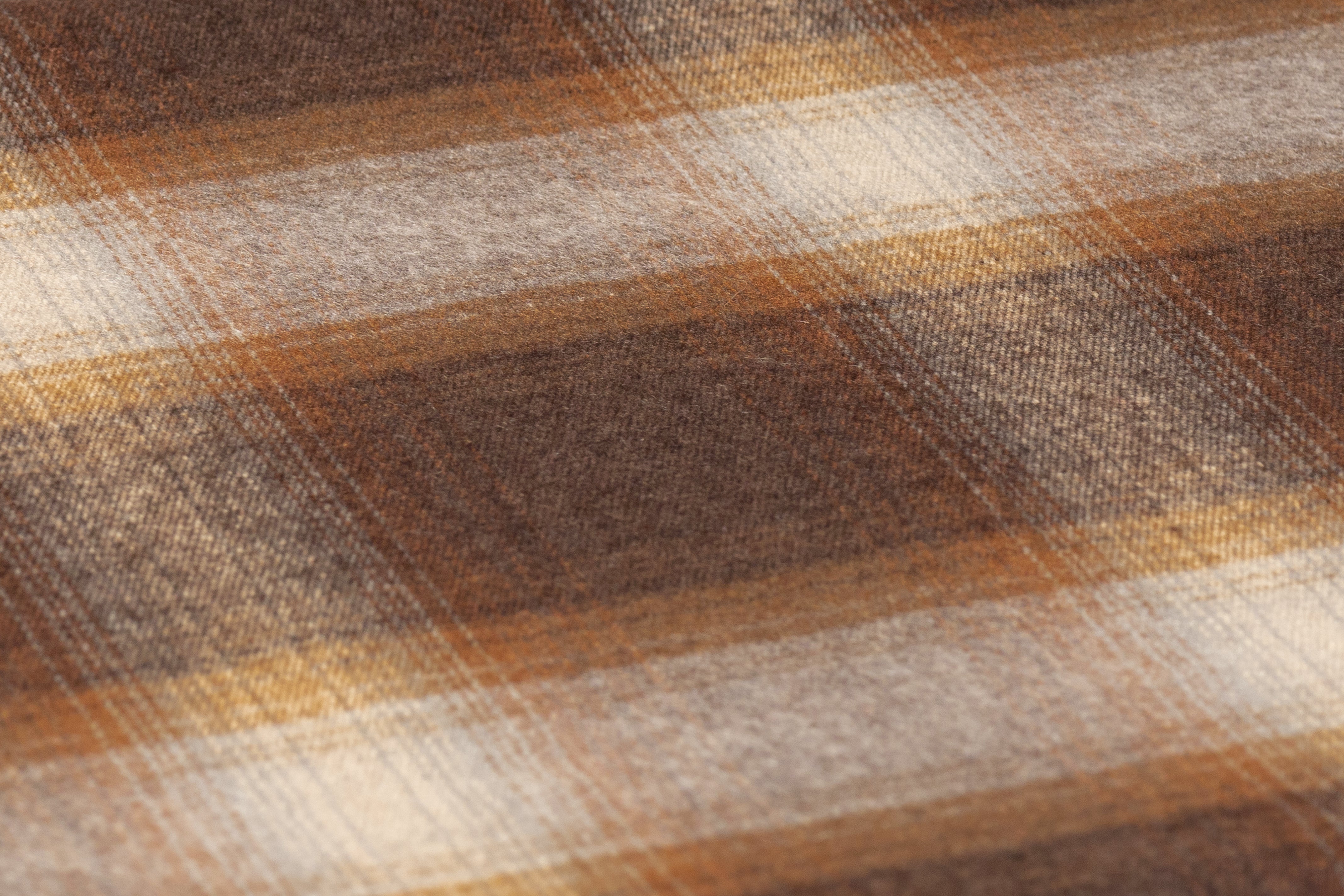 Plaid Italian Cotton Wool Flannel - Brown