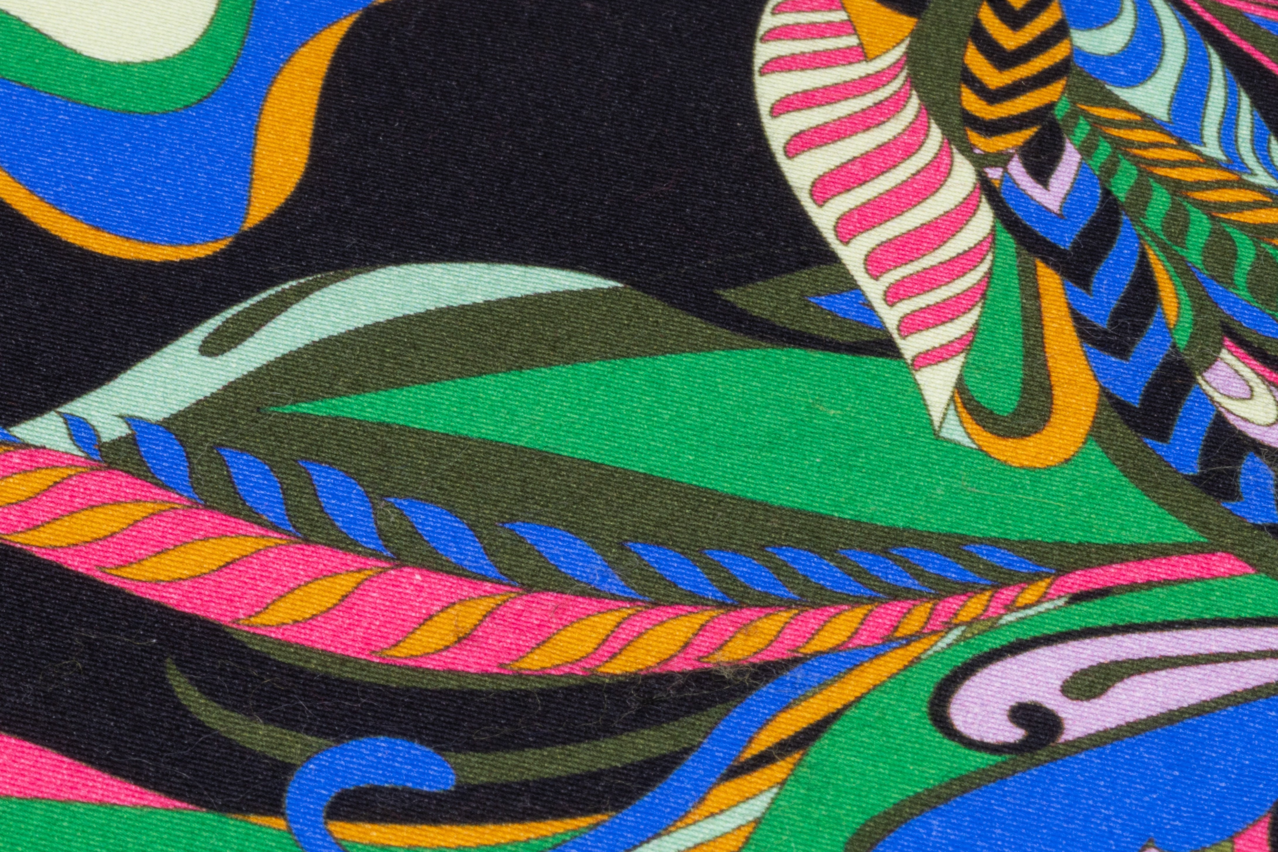 Abstract Floral Italian Cotton Twill - Black / Multicolor