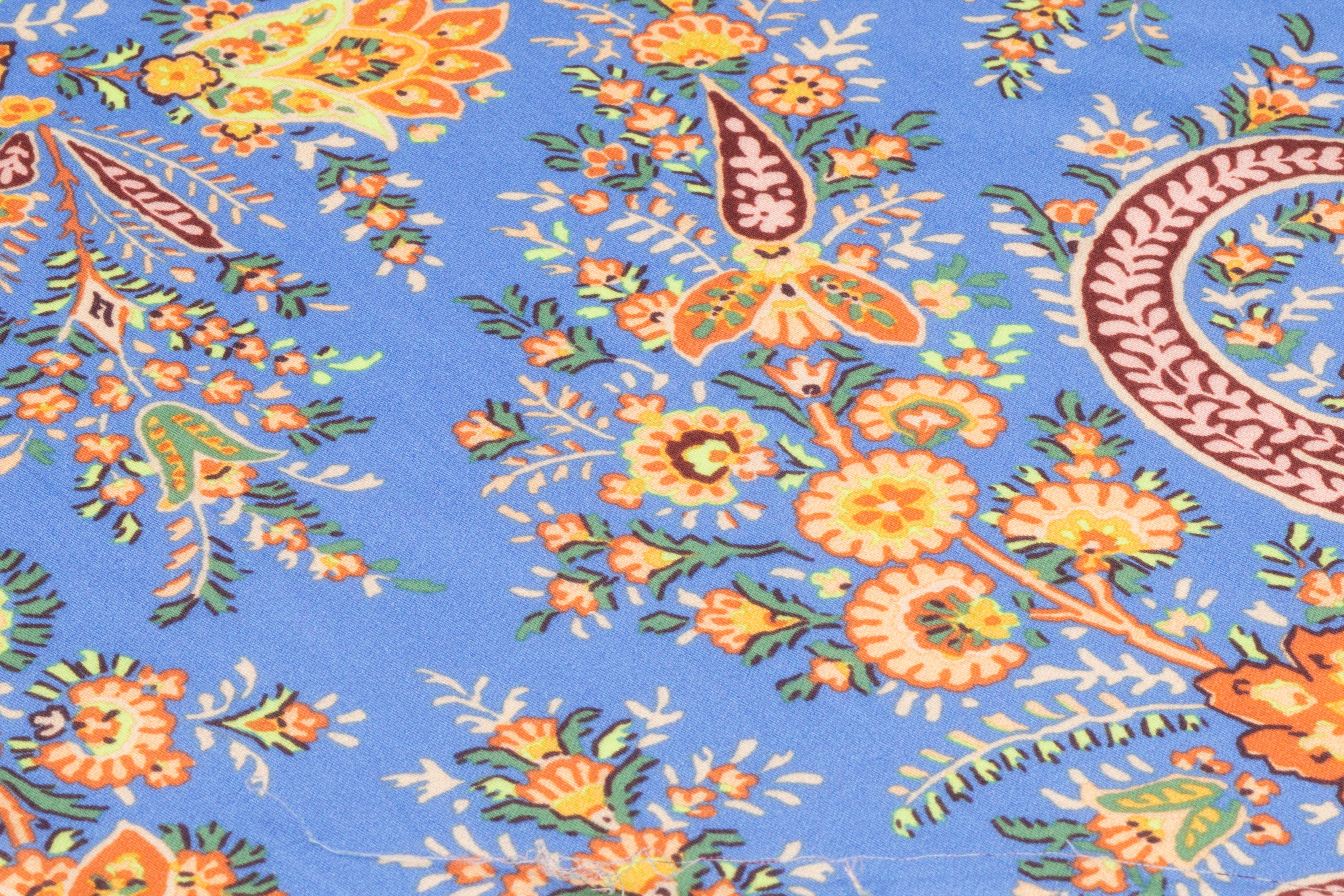 Paisley Italian Cotton Sateen - Cornflower Blue