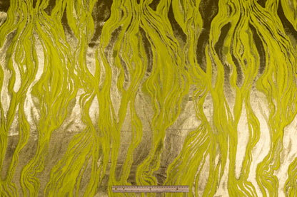 Abstract Metallic Italian Cloqué Brocade - Yellow