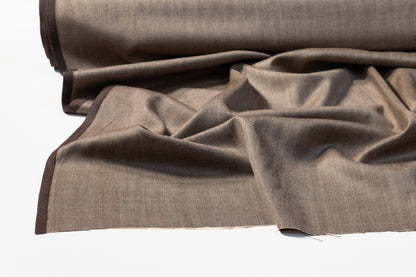 Herringbone Italian Wool Suiting - Brown