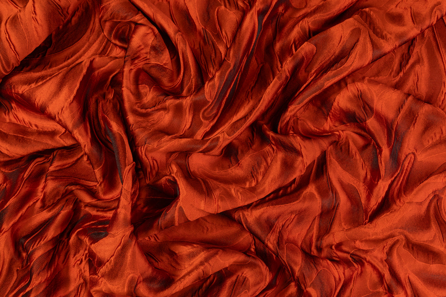 Abstract Italian Cloqué Brocade - Fire Orange