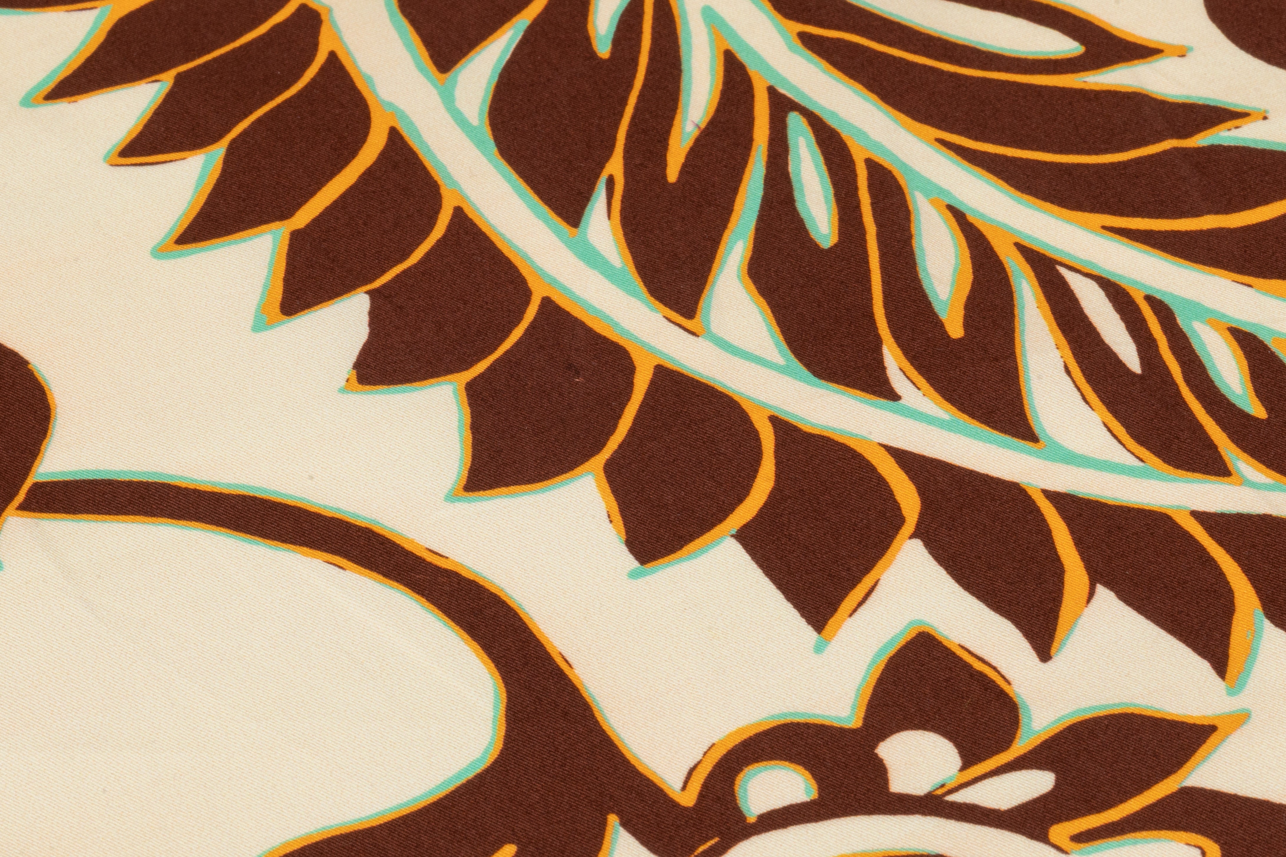 Damask Italian Cotton Twill - Cream / Brown
