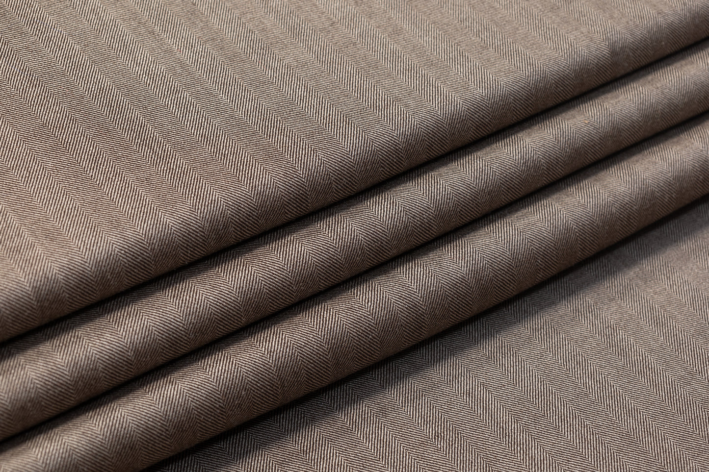 Herringbone Italian Wool Suiting - Brown