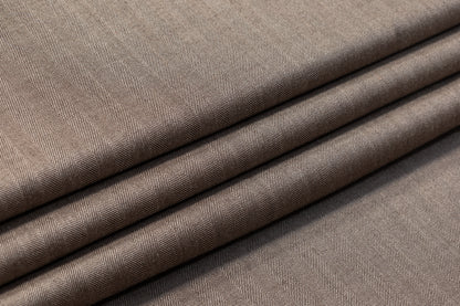 Herringbone Italian Wool Suiting - Brown