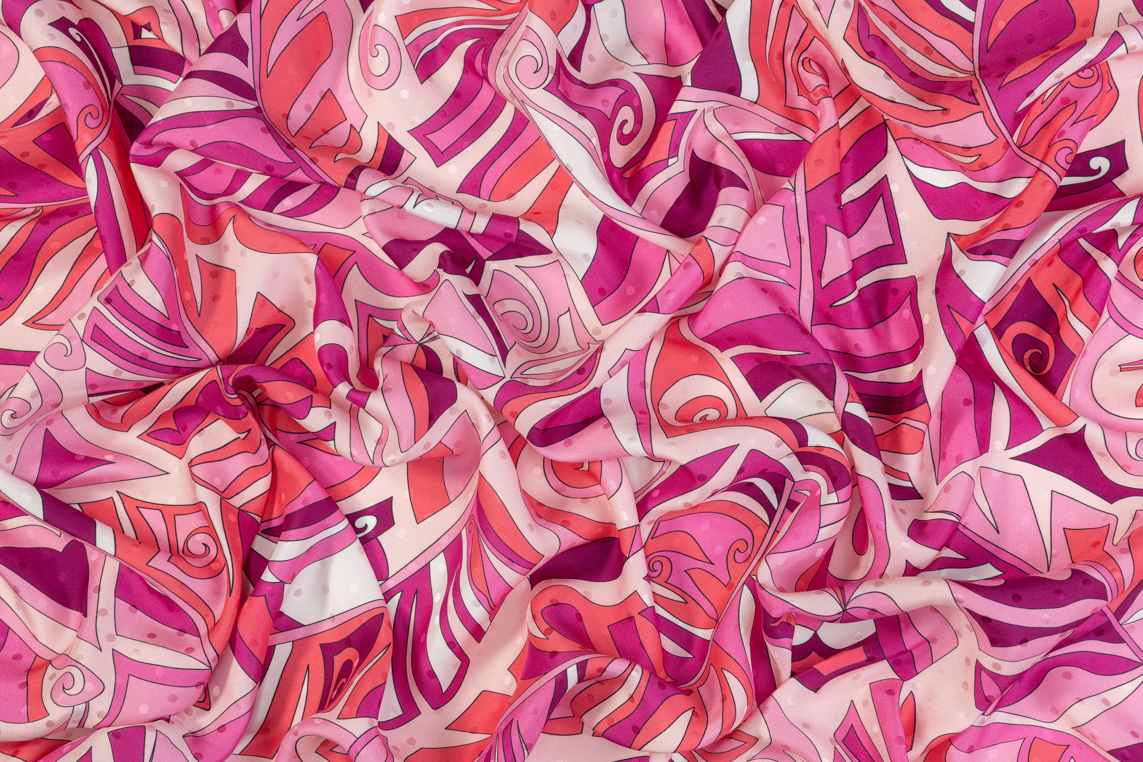 Printed Italian Silk Jacquard - Pink