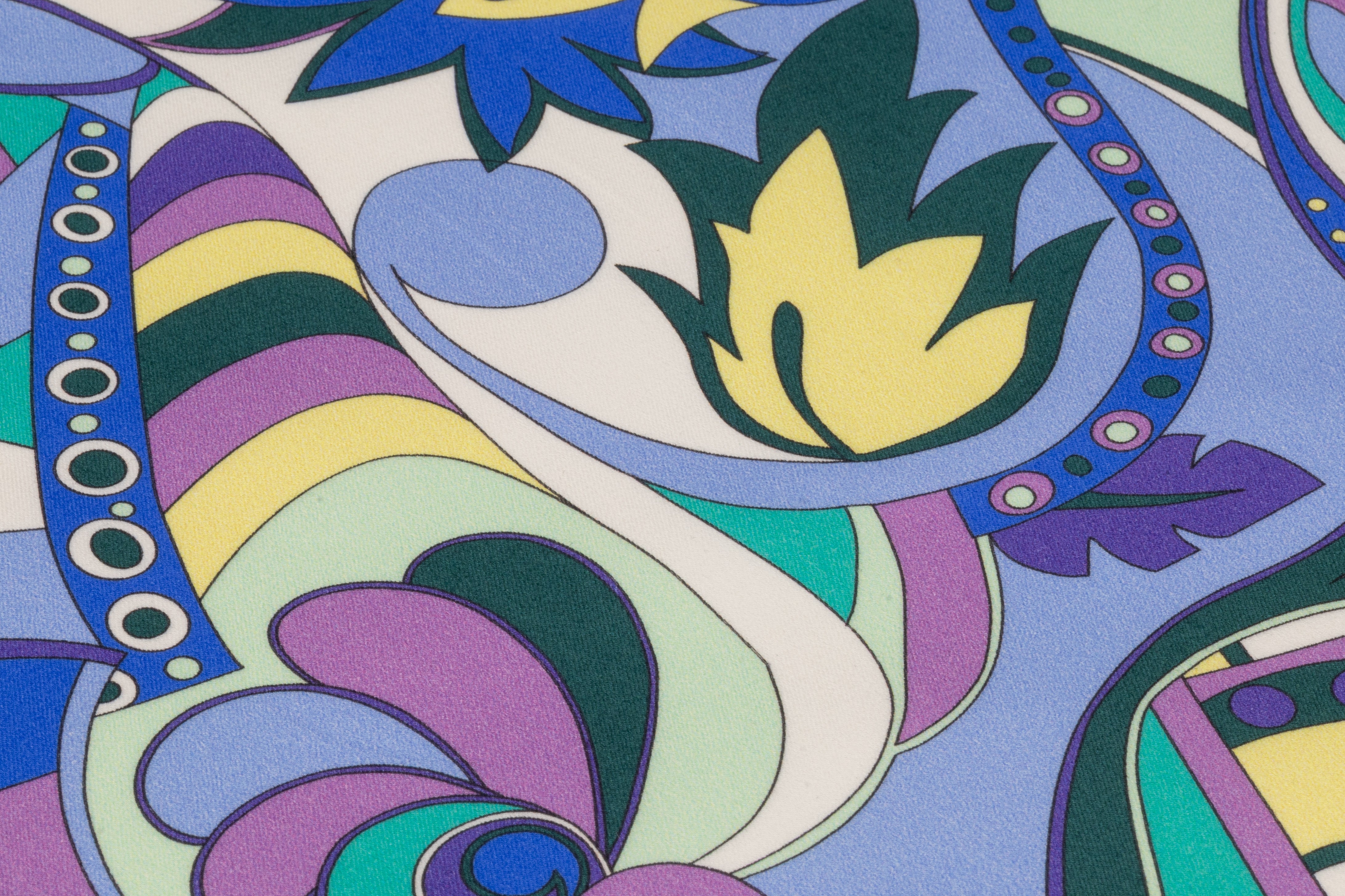 Abstract Paisley Floral Italian Cotton Sateen - Blue / Green / Yellow / Purple