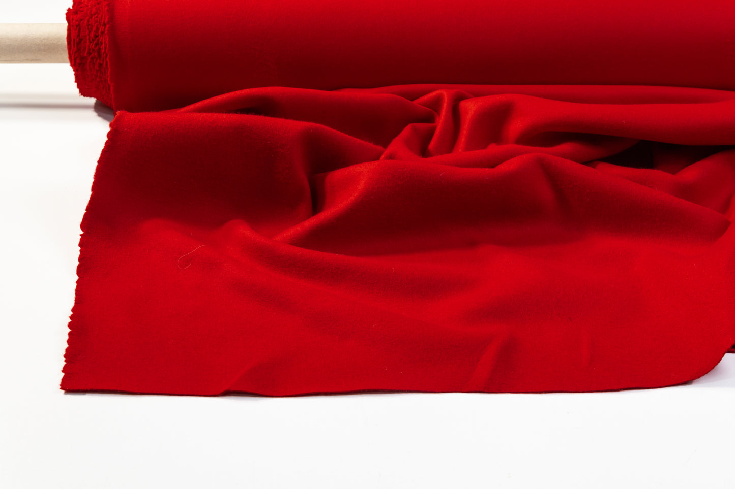Double Faced Italian Wool Nylon Melton - Red