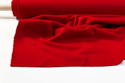 Double Faced Italian Wool Nylon Melton - Red