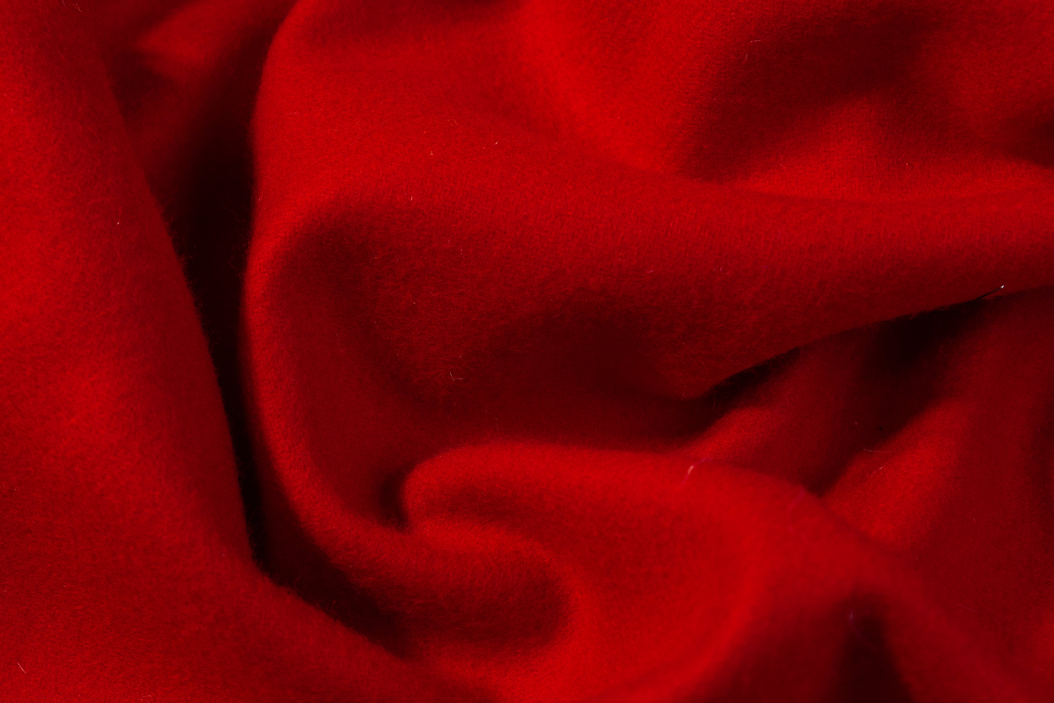 Double Faced Italian Wool Nylon Melton - Red