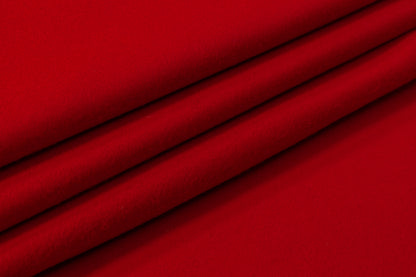 Double Faced Italian Wool Nylon Melton - Red