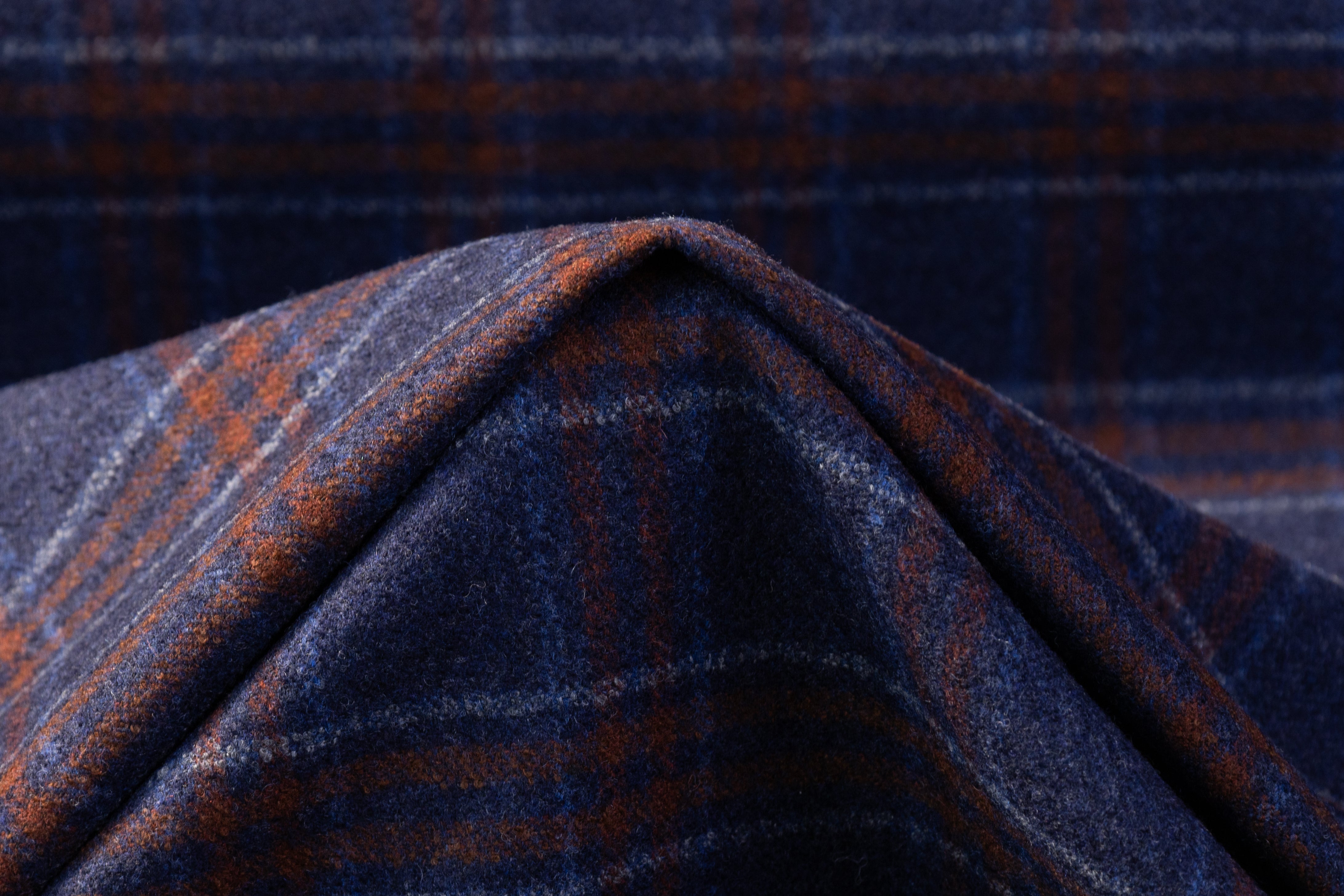 Plaid Italian Wool - Blue / Rust