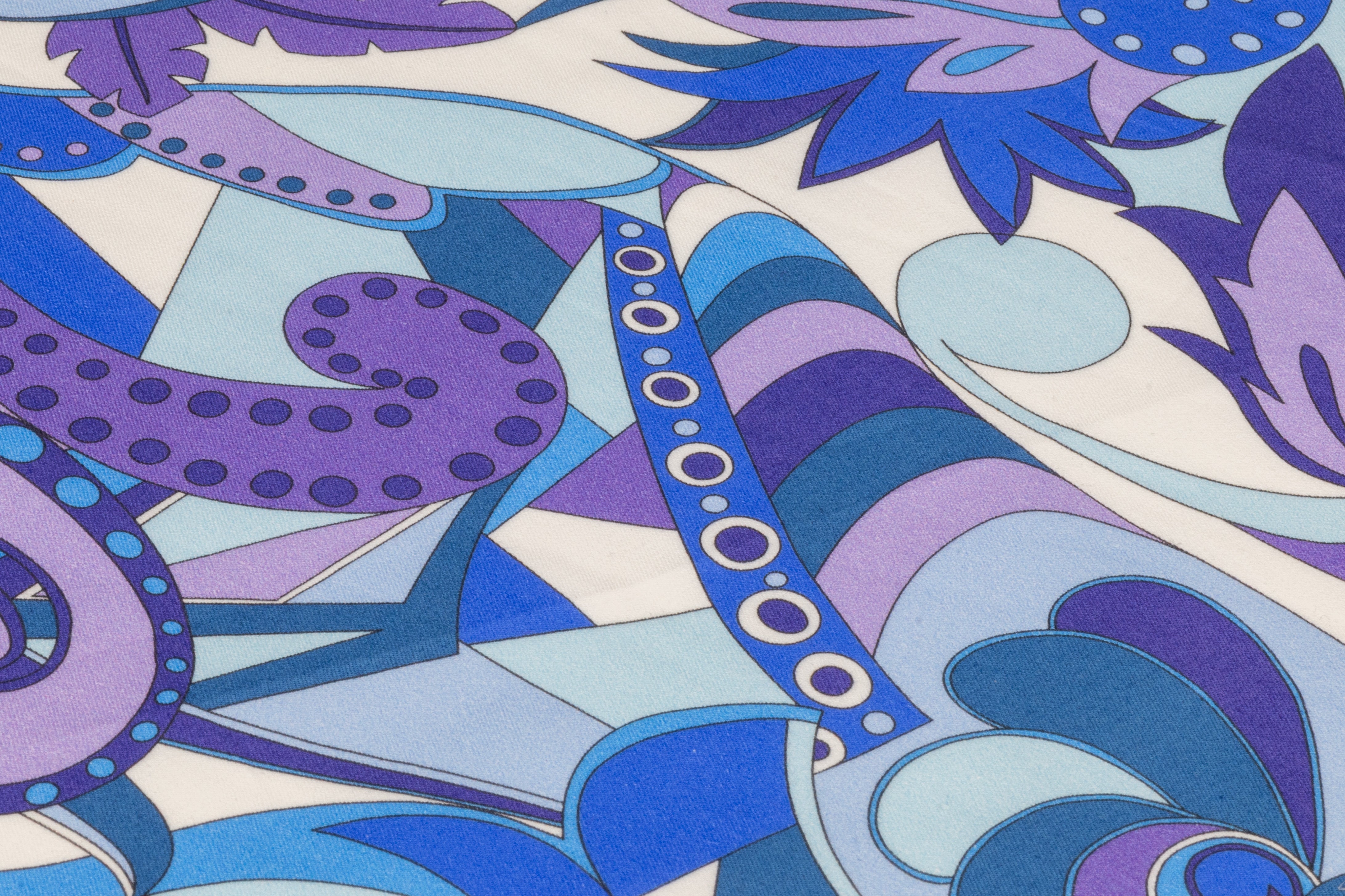 Abstract Paisley Floral Italian Cotton Sateen - Blue  / Purple